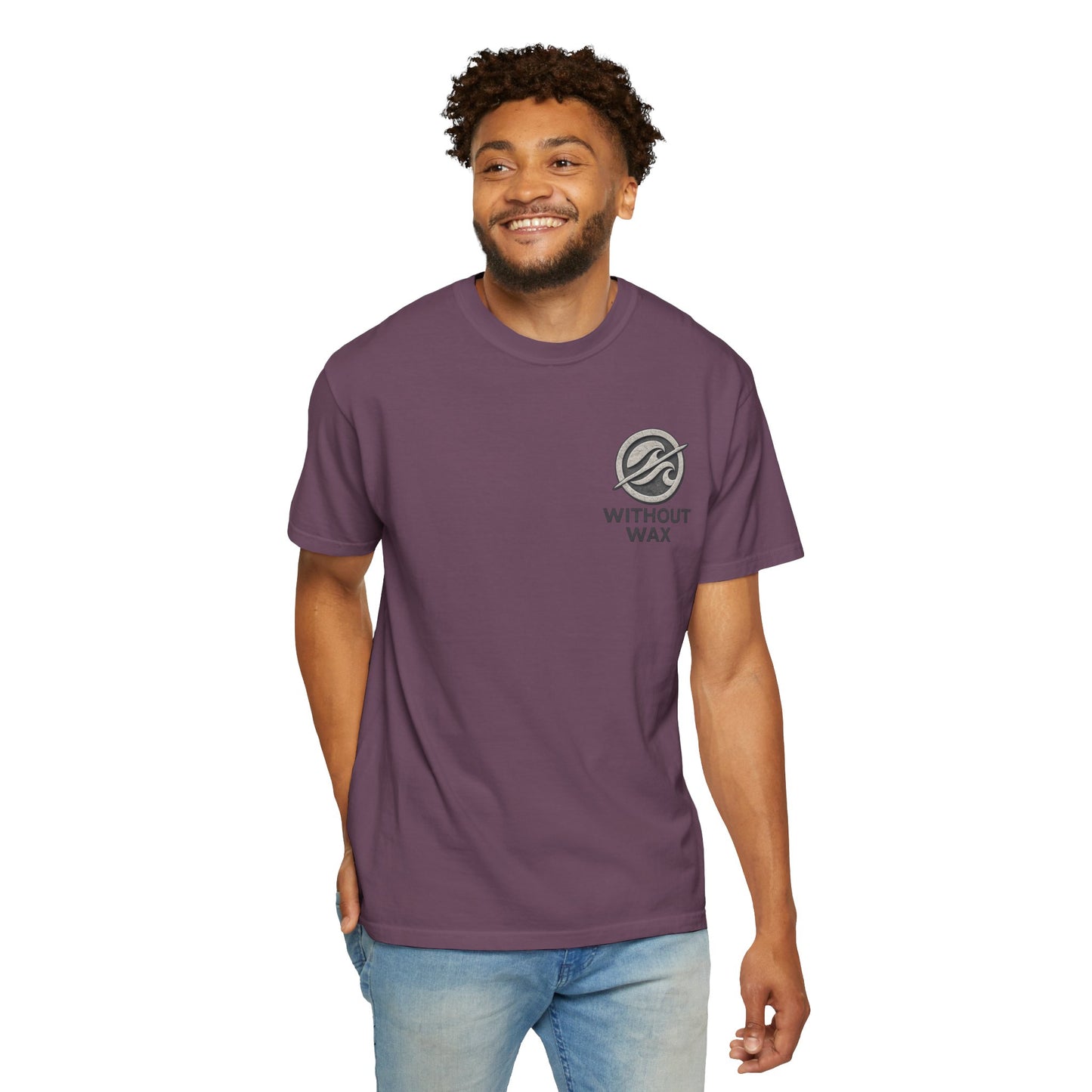 Without Wax Surf Logo T-Shirt – Coastal Wave Badge Graphic Tee | Vintage Streetwear Shirt