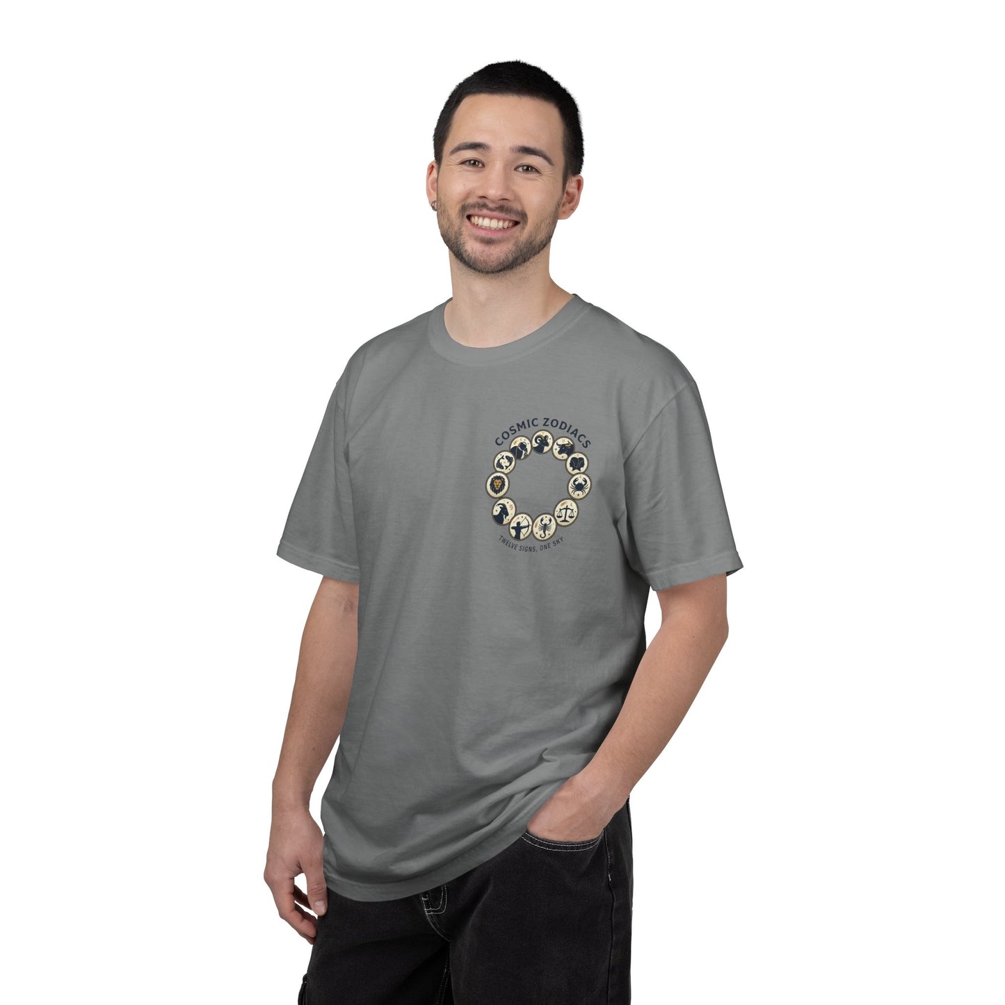Zodiac Circle T-Shirt – Cosmic Zodiac Astrology Graphic Tee | Celestial Star Sign Shirt, Unisex Tee