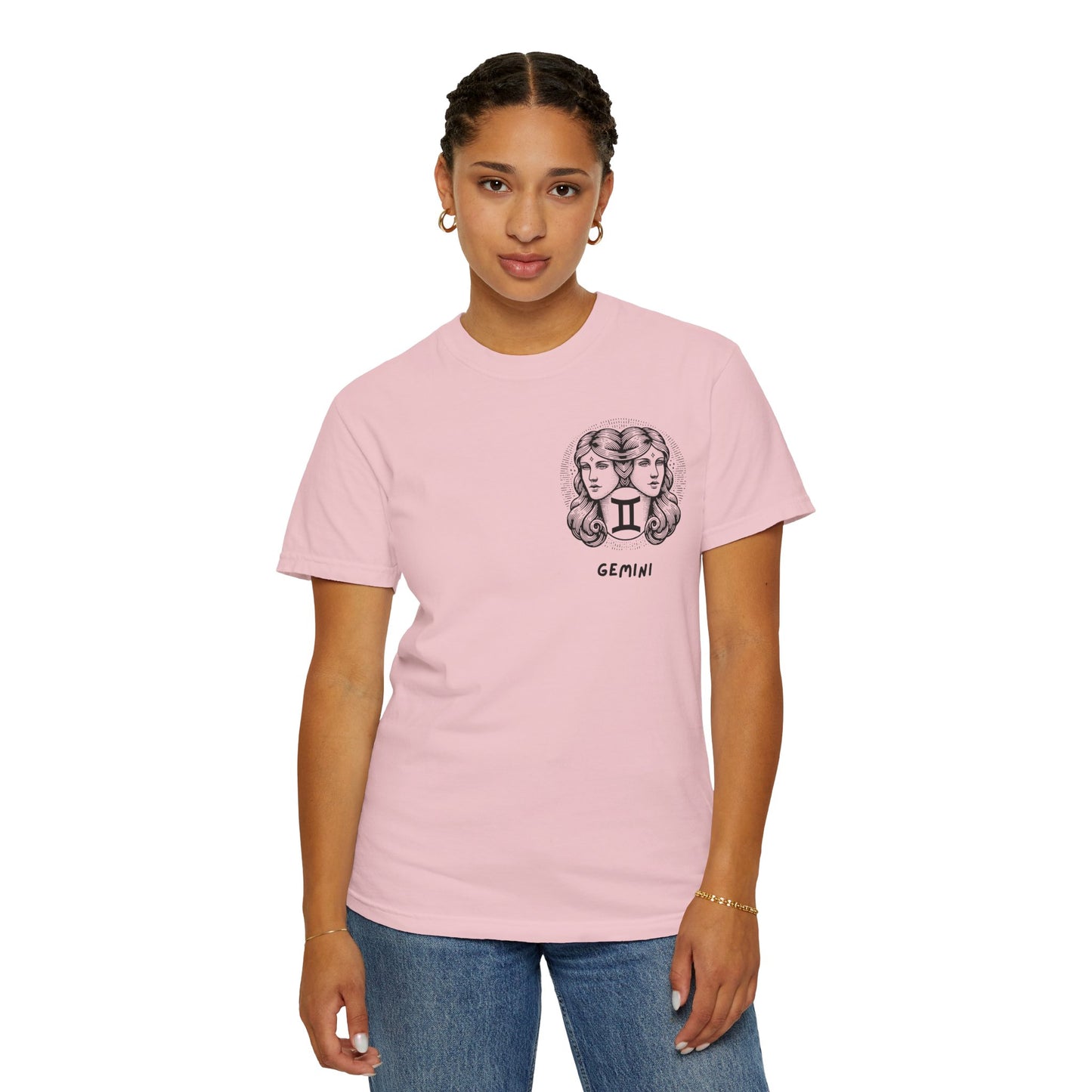 Gemini Zodiac T-Shirt – Twin Faces Astrology Tee | Minimal Celestial Graphic Shirt