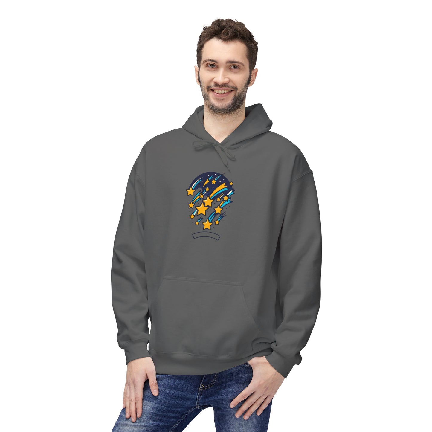 Starfall Hoodie – Shooting Stars Graphic Hoodie | Celestial Aesthetic, Cosmic Streetwear, Unisex Pullover
