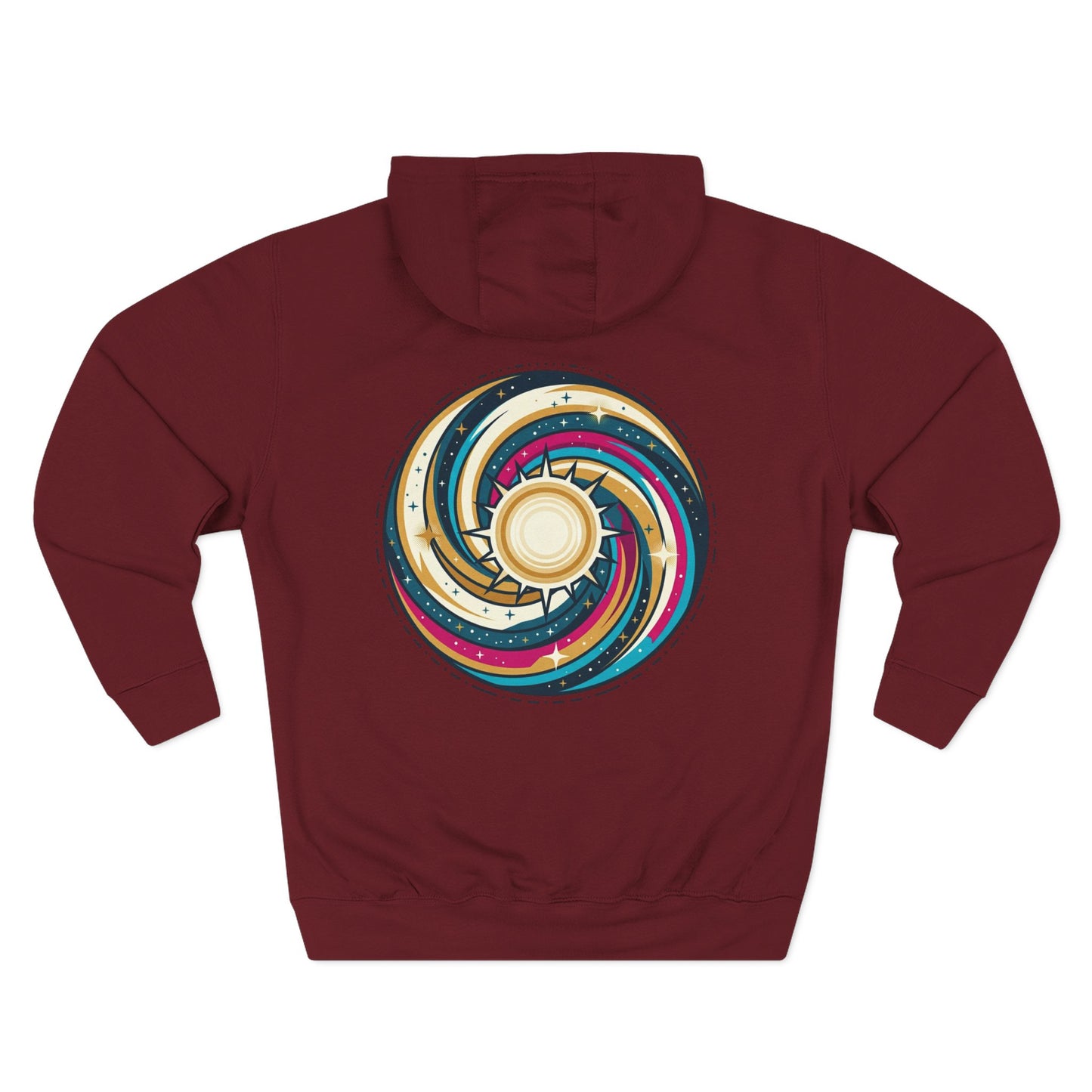 Swirl Sun Hoodie – Cosmic Spiral Sun Graphic Hoodie | Psychedelic Space Aesthetic, Celestial Streetwear, Unisex Hoodie