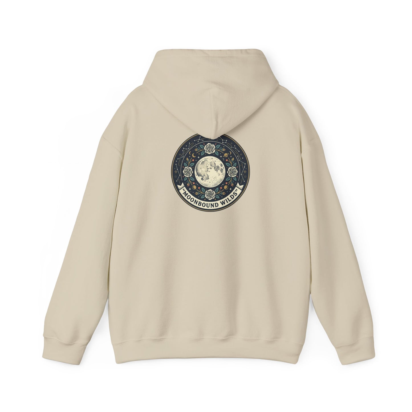 Moonbound Wilds Hoodie – Celestial Wolf Moon Graphic Sweatshirt | Vintage Cosmic Streetwear