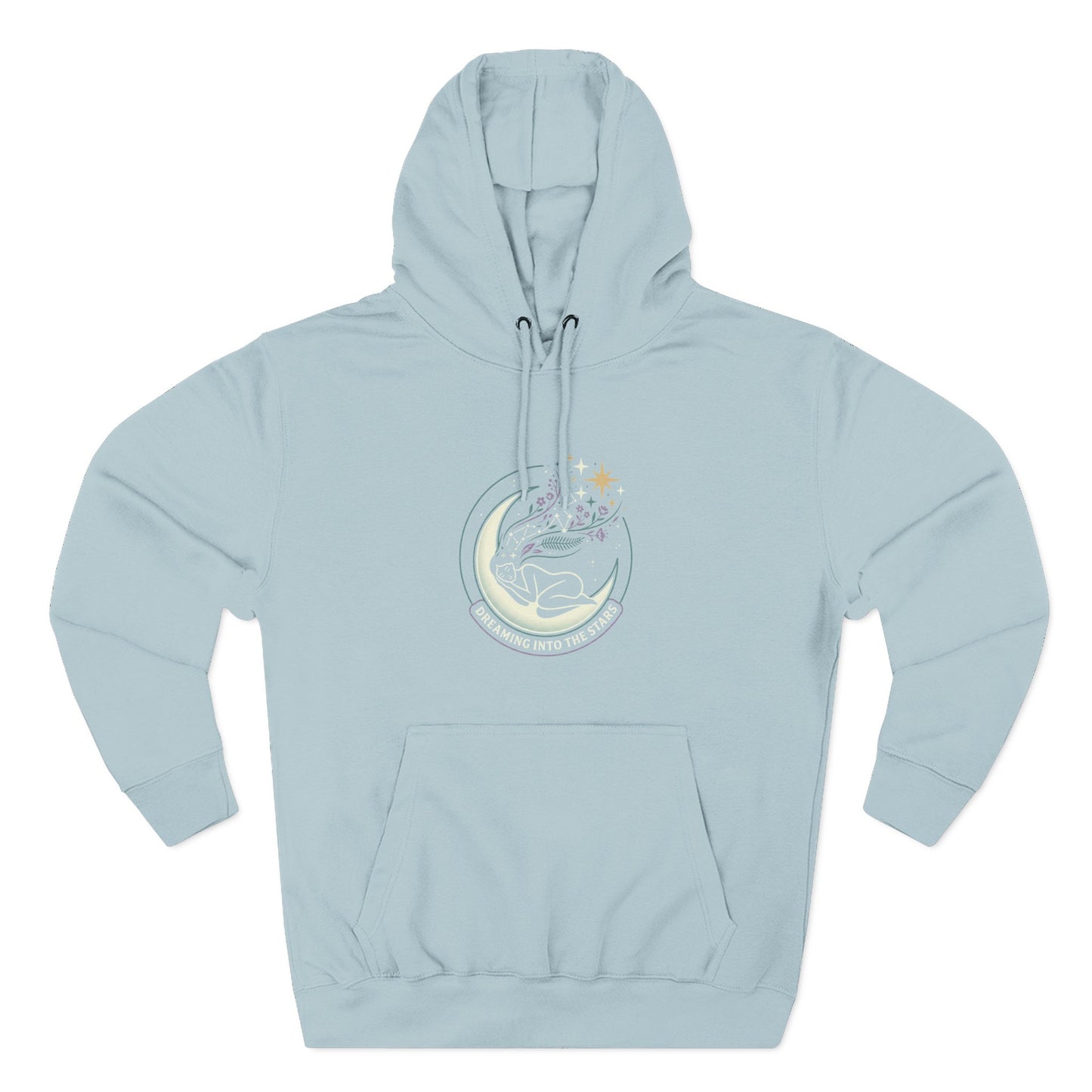 Moonlight Floral Hoodie – Celestial Moon & Botanical Graphic Hoodie | Spiritual Nature Aesthetic, Cosmic Hoodie, Unisex Hoodie
