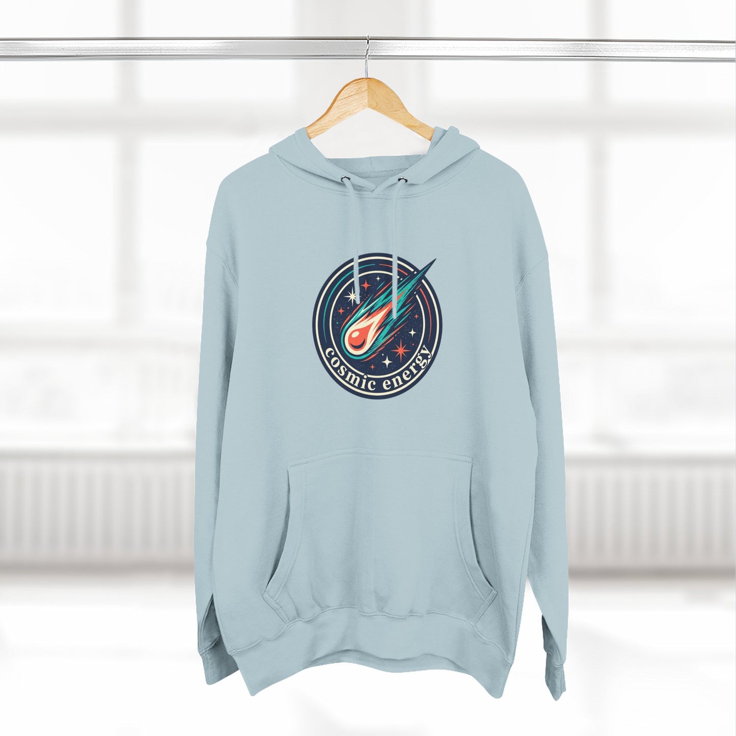 Cosmic Energy Hoodie – Meteor & Shooting Star Graphic Hoodie | Space Aesthetic, Celestial Streetwear, Unisex Hoodie