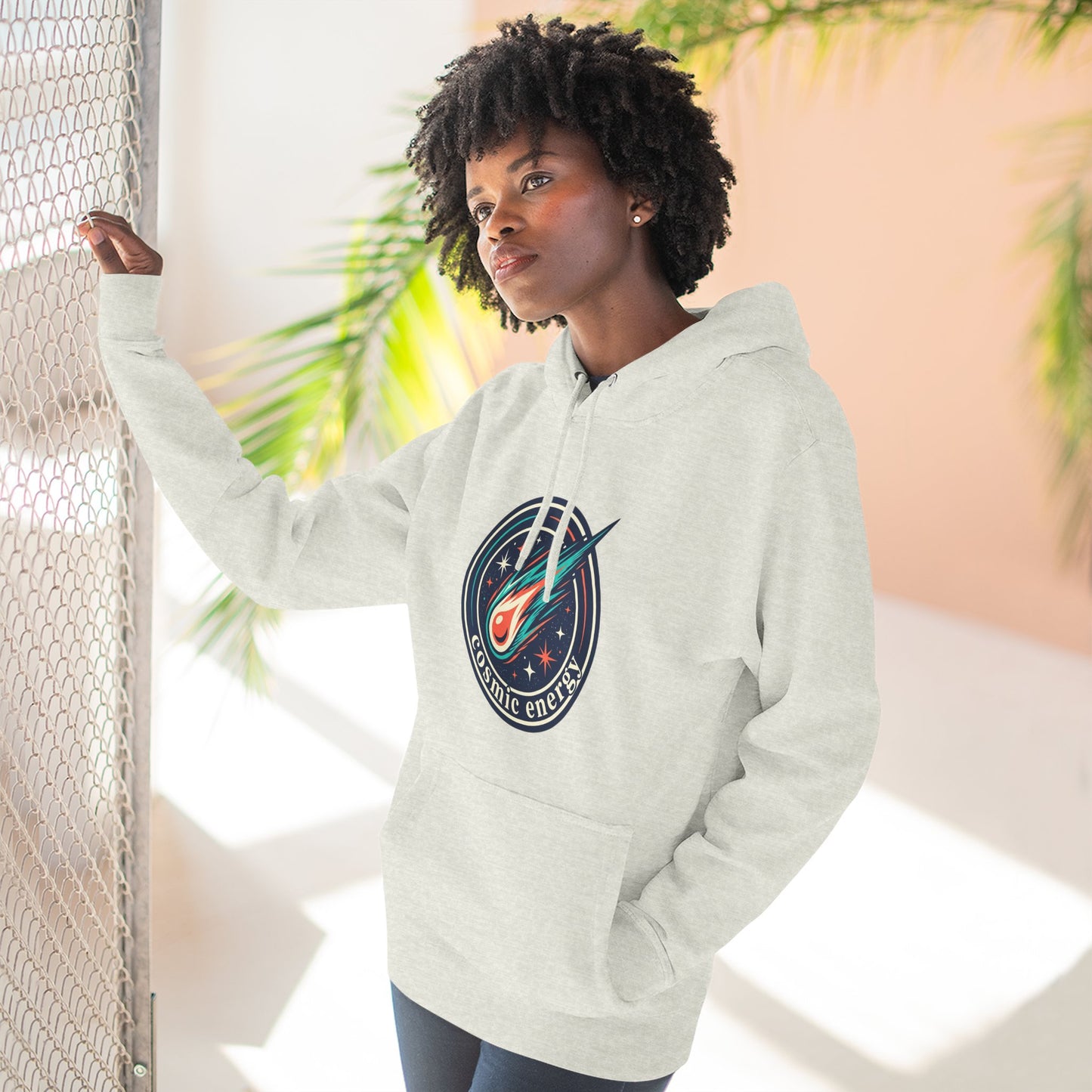 Cosmic Energy Hoodie – Meteor & Shooting Star Graphic Hoodie | Space Aesthetic, Celestial Streetwear, Unisex Hoodie