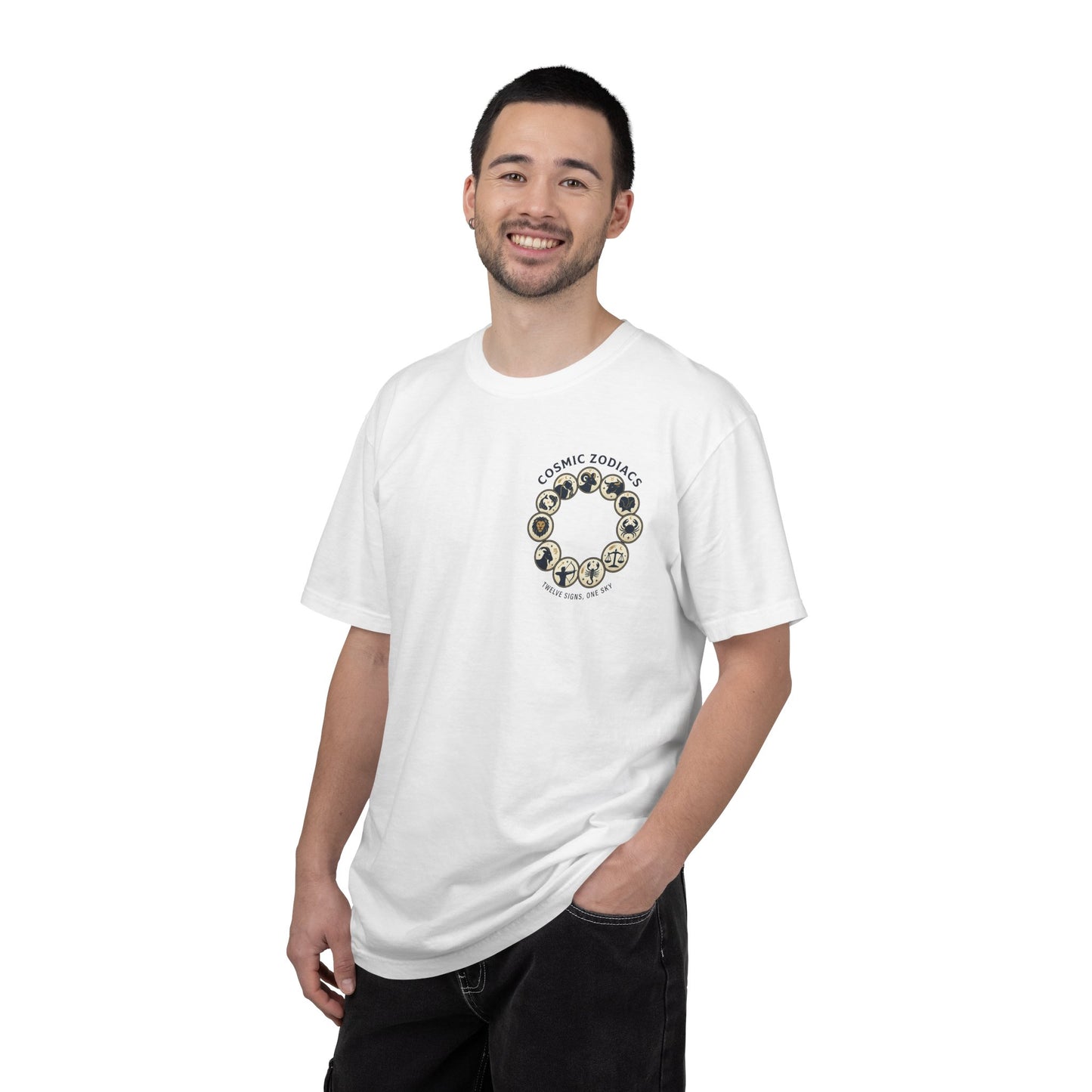 Zodiac Circle T-Shirt – Cosmic Zodiac Astrology Graphic Tee | Celestial Star Sign Shirt, Unisex Tee