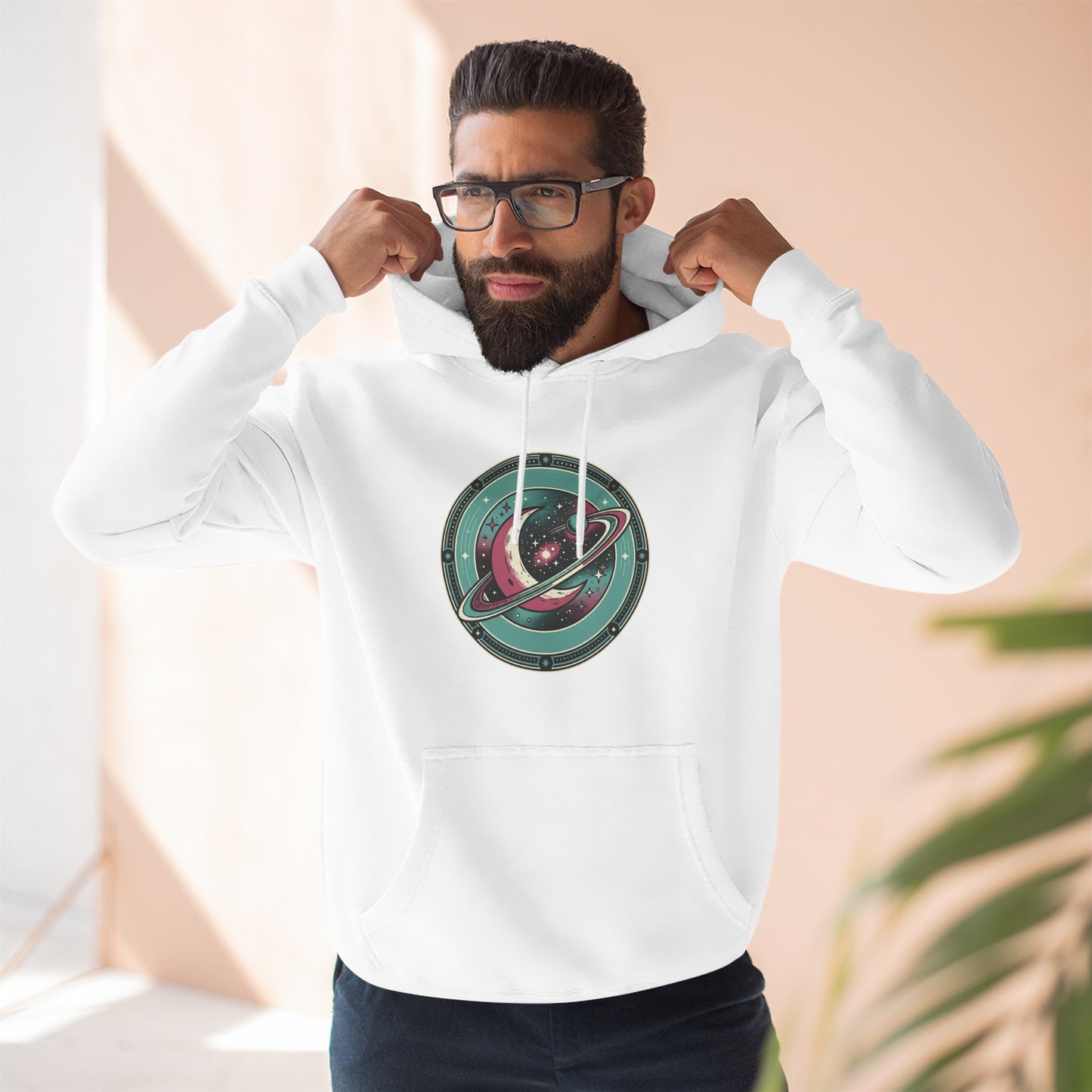 Saturn Planet Hoodie – Retro Space Ring Graphic Hoodie | Minimal Cosmic Aesthetic, Astronomy Hoodie, Unisex Hoodie