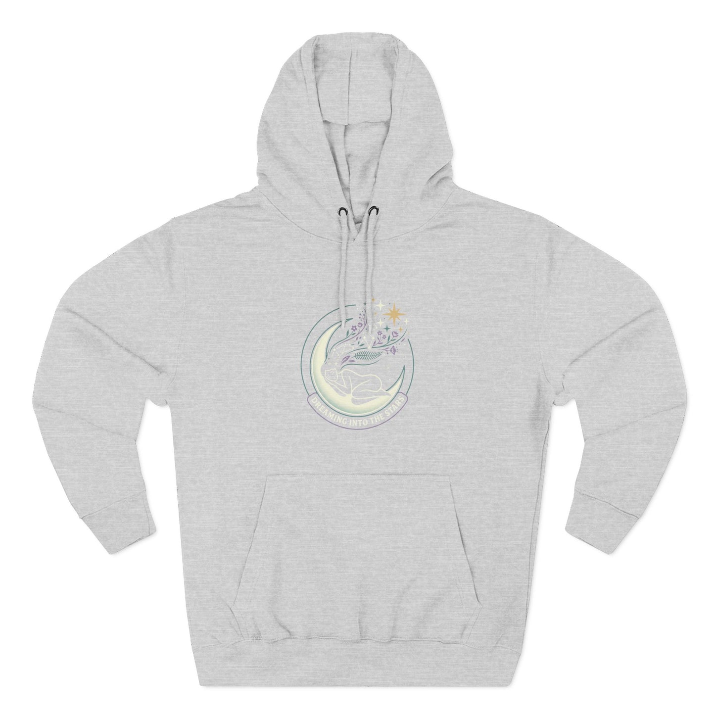 Moonlight Floral Hoodie – Celestial Moon & Botanical Graphic Hoodie | Spiritual Nature Aesthetic, Cosmic Hoodie, Unisex Hoodie