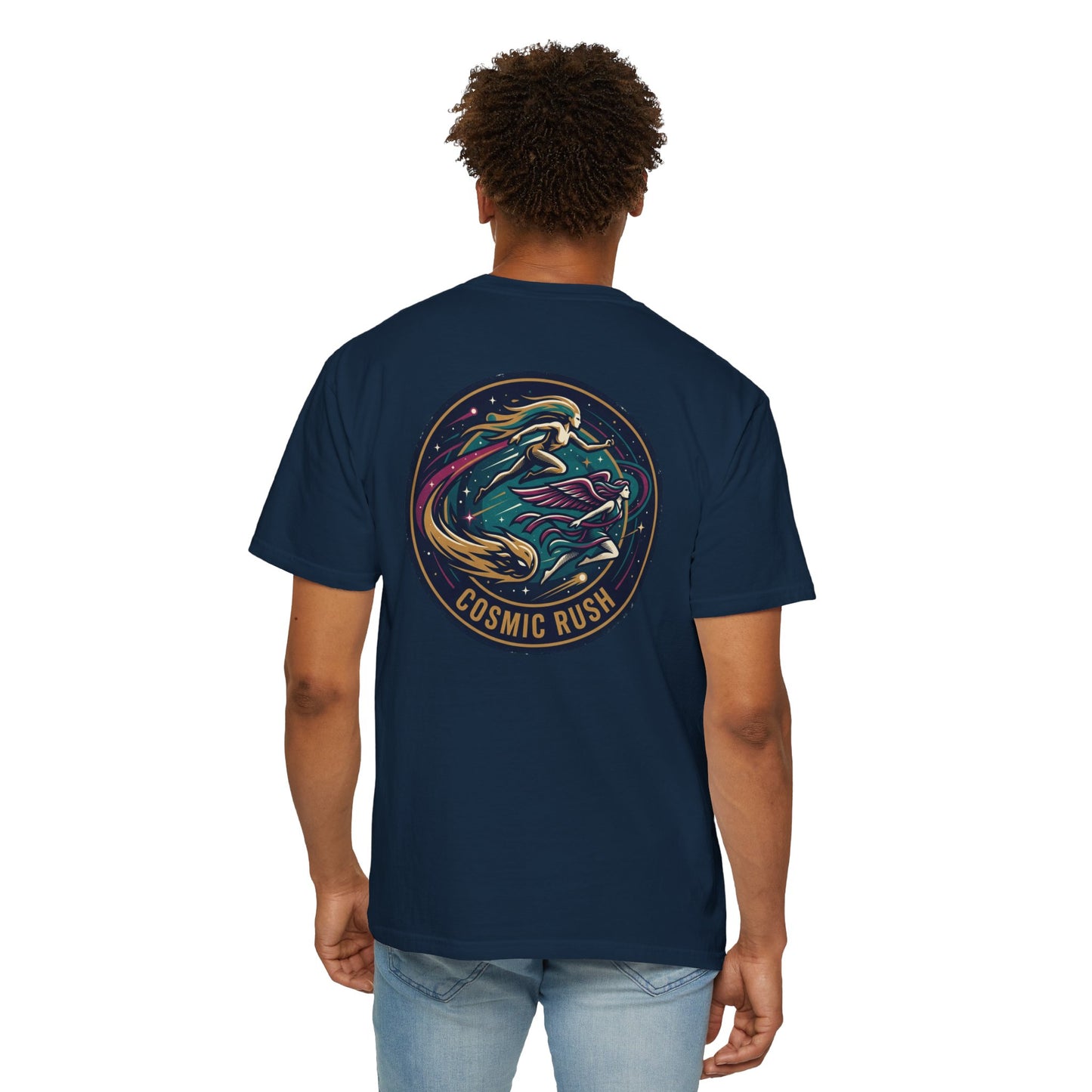 Cosmic Rush Skate T-Shirt – Retro Space Surf Graphic Tee | Vintage Cosmic Wave Shirt, Unisex Casual Tee