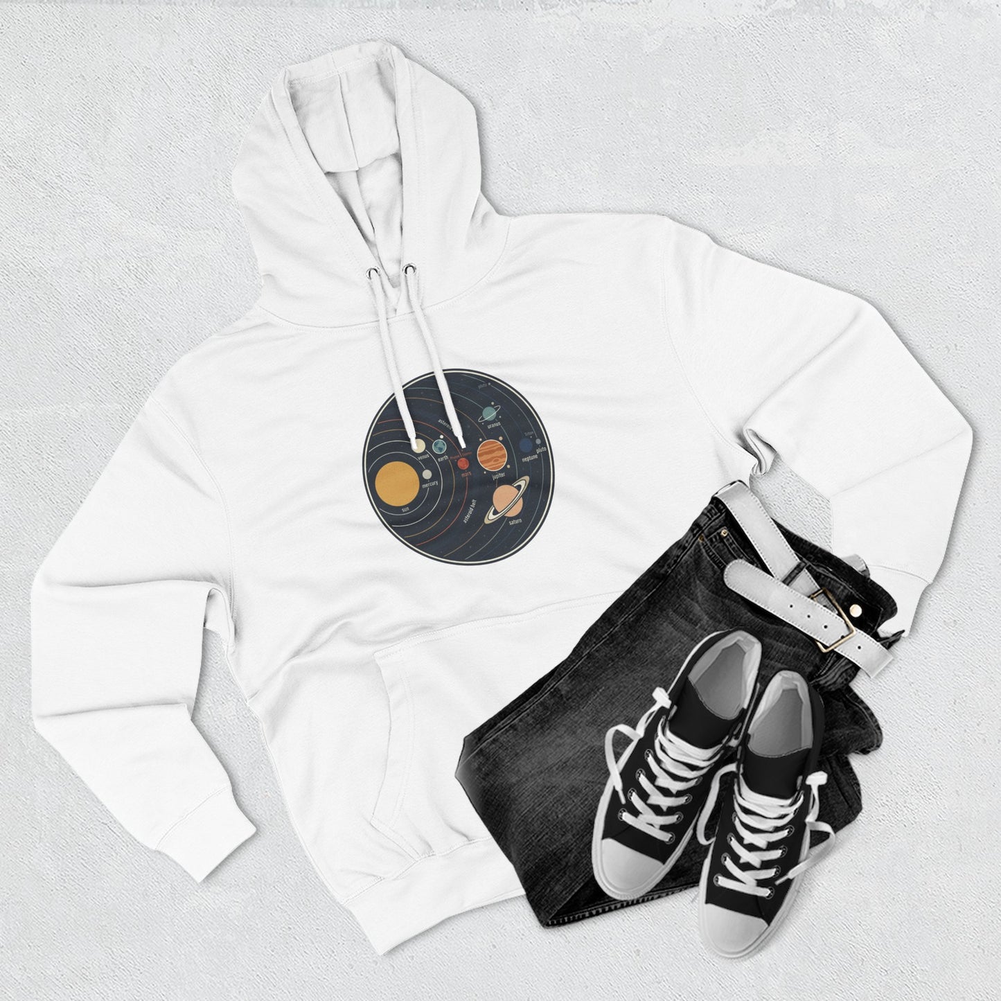 Solar System Hoodie – Retro Planet Graphic Hoodie | Space Aesthetic, Astronomy Hoodie, Celestial Unisex Hoodie