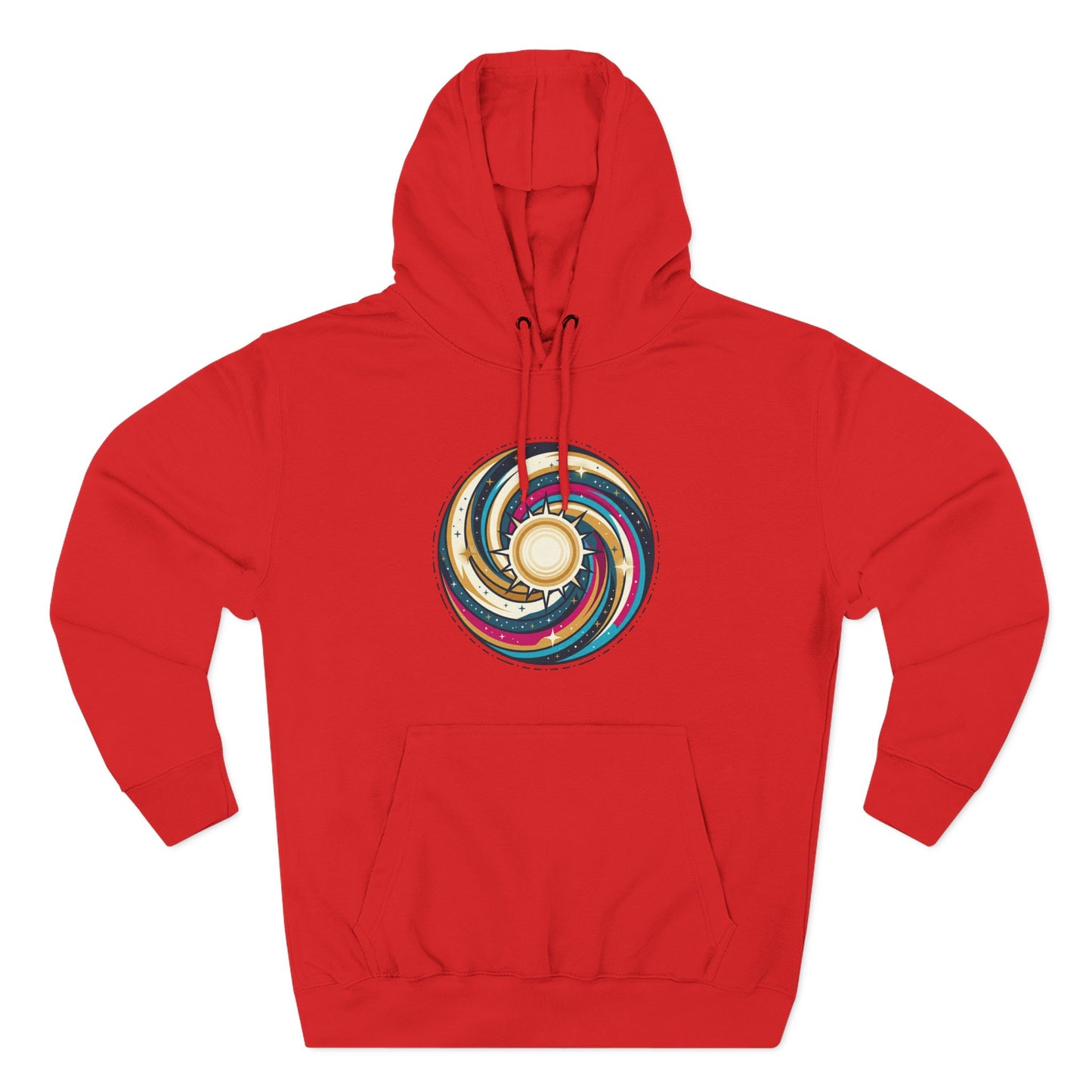 Swirl Sun Hoodie – Cosmic Spiral Sun Graphic Hoodie | Psychedelic Space Aesthetic, Celestial Streetwear, Unisex Hoodie