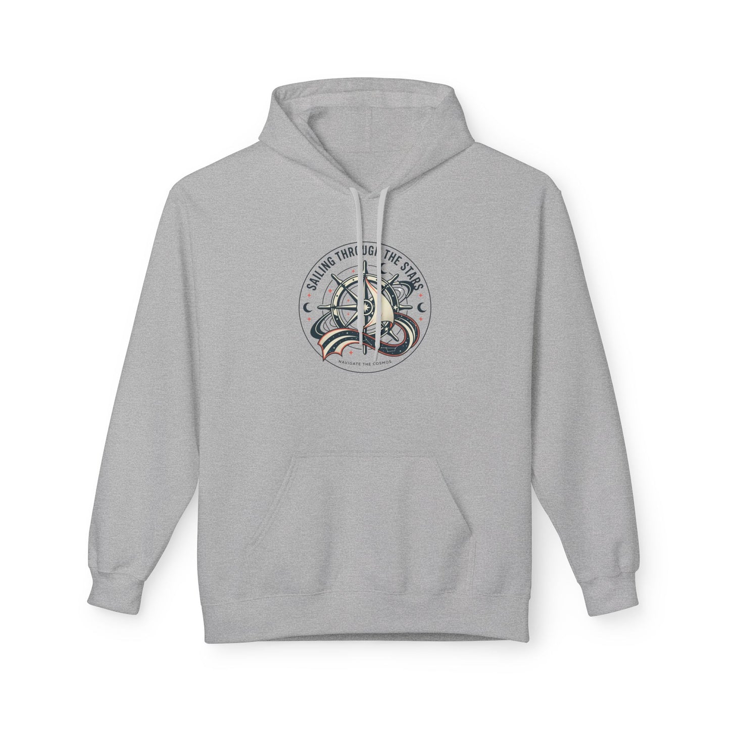 Celestial Nautical Hoodie – Spiritual Ocean Compass & Swirl Design | Astrology, Cosmic Streetwear, Unisex Hoodie