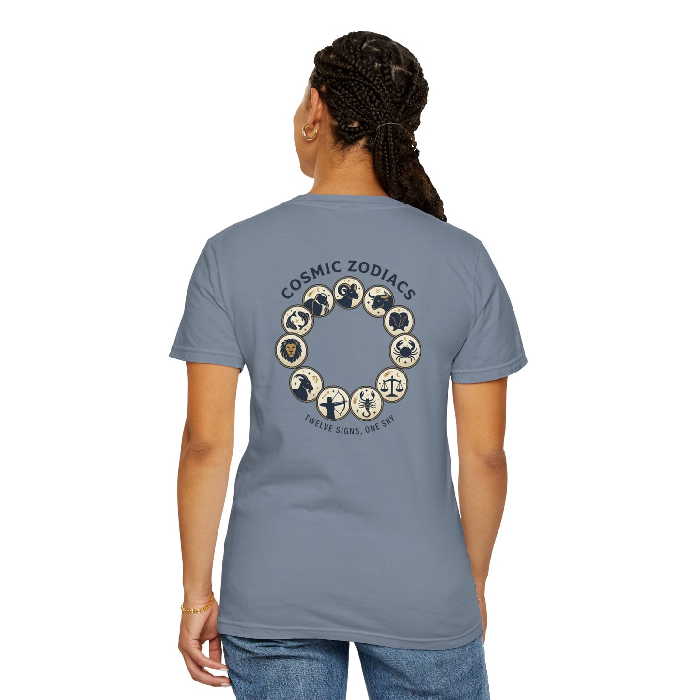 Zodiac Circle T-Shirt – Cosmic Zodiac Astrology Graphic Tee | Celestial Star Sign Shirt, Unisex Tee