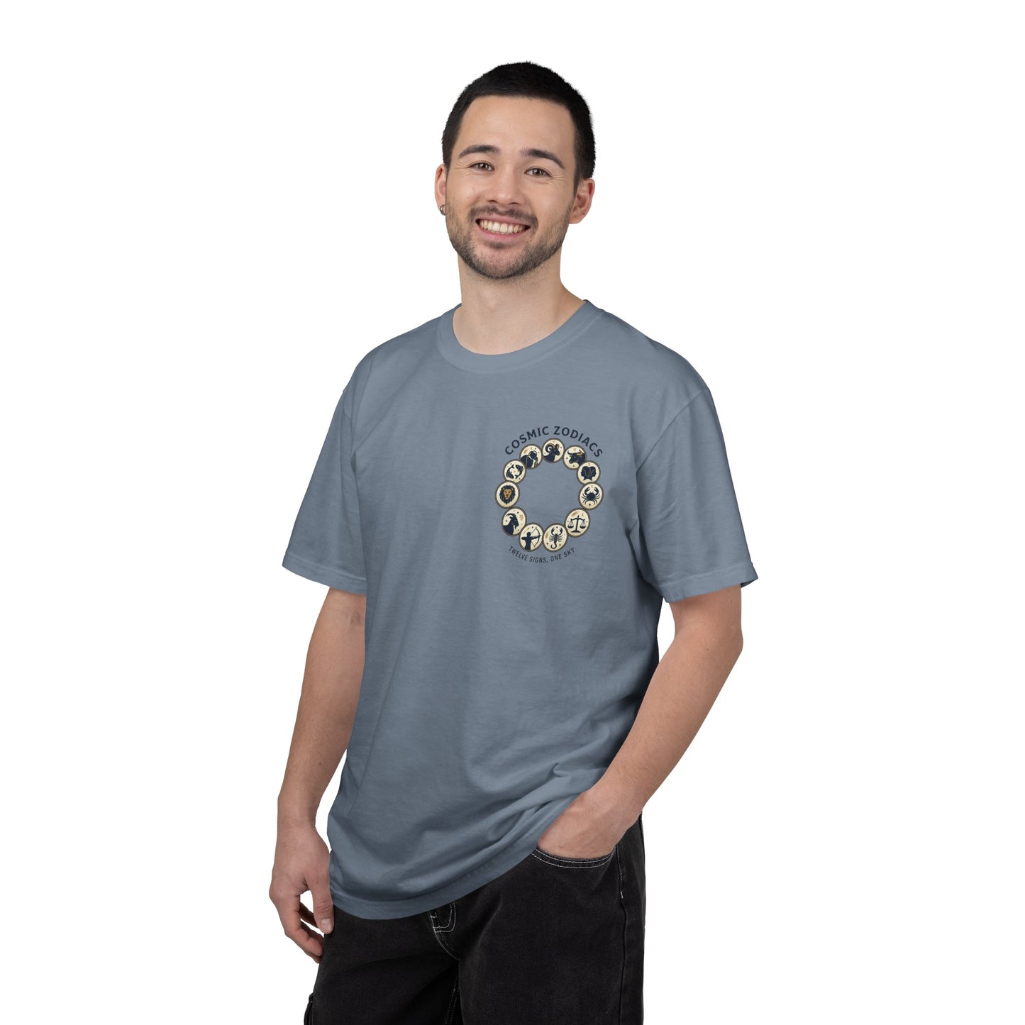 Zodiac Circle T-Shirt – Cosmic Zodiac Astrology Graphic Tee | Celestial Star Sign Shirt, Unisex Tee
