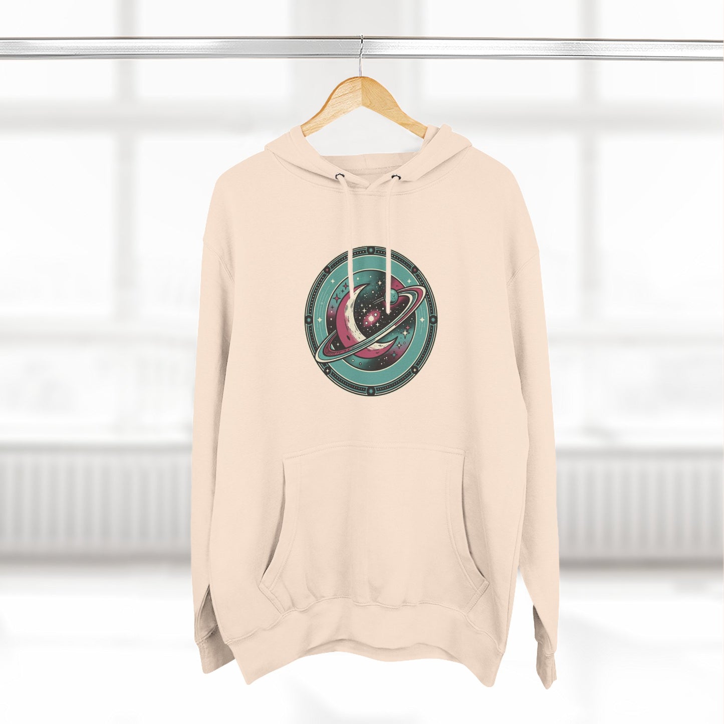 Saturn Planet Hoodie – Retro Space Ring Graphic Hoodie | Minimal Cosmic Aesthetic, Astronomy Hoodie, Unisex Hoodie