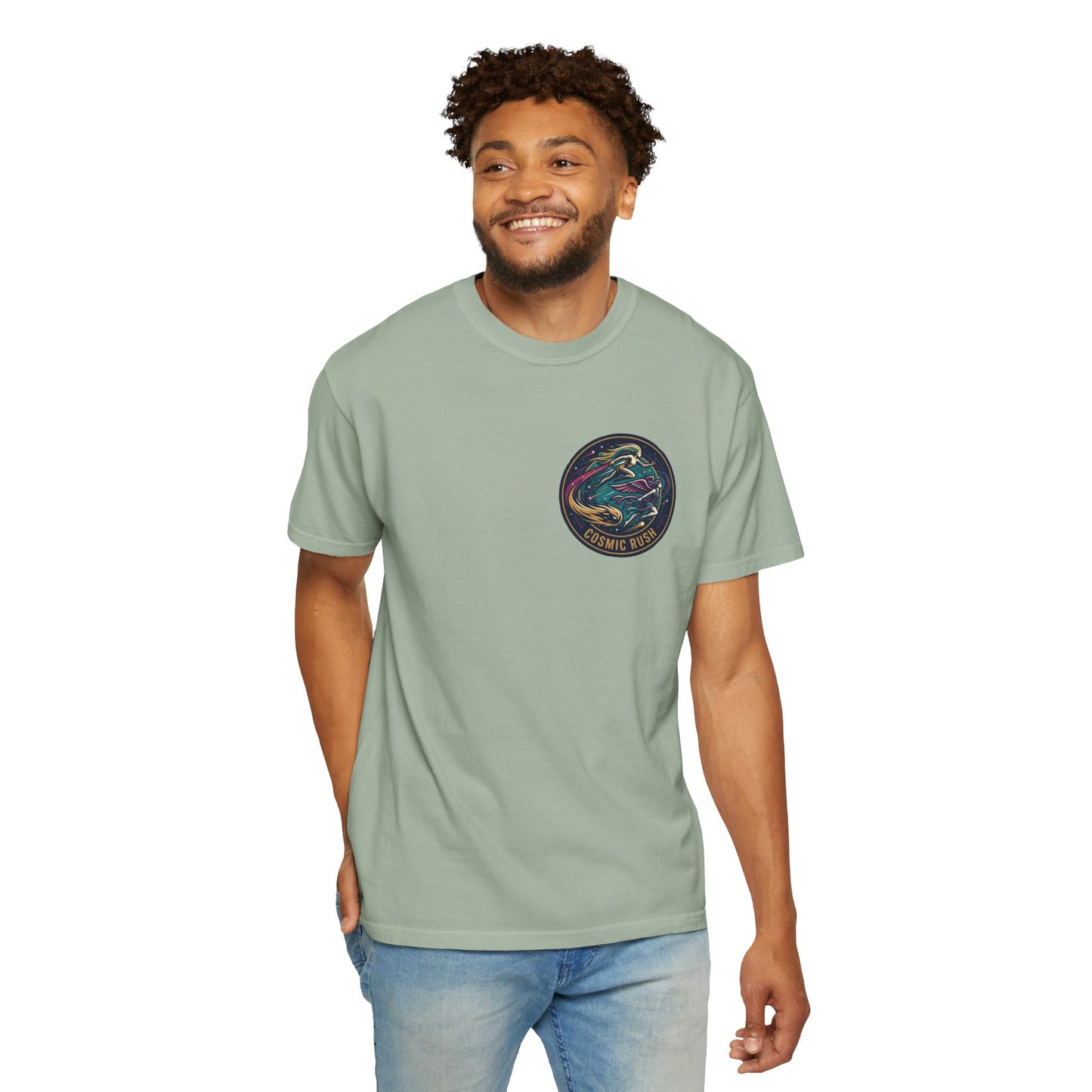 Cosmic Rush Skate T-Shirt – Retro Space Surf Graphic Tee | Vintage Cosmic Wave Shirt, Unisex Casual Tee
