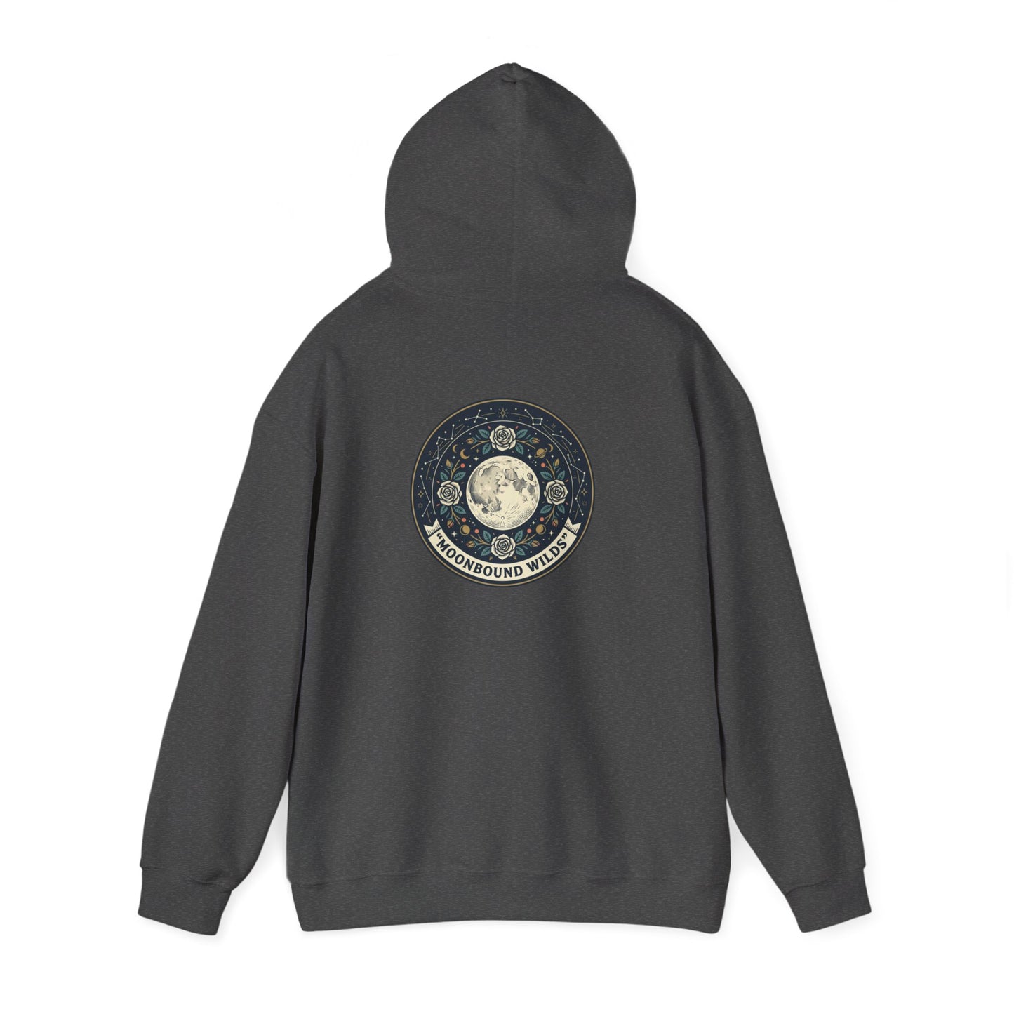 Moonbound Wilds Hoodie – Celestial Wolf Moon Graphic Sweatshirt | Vintage Cosmic Streetwear