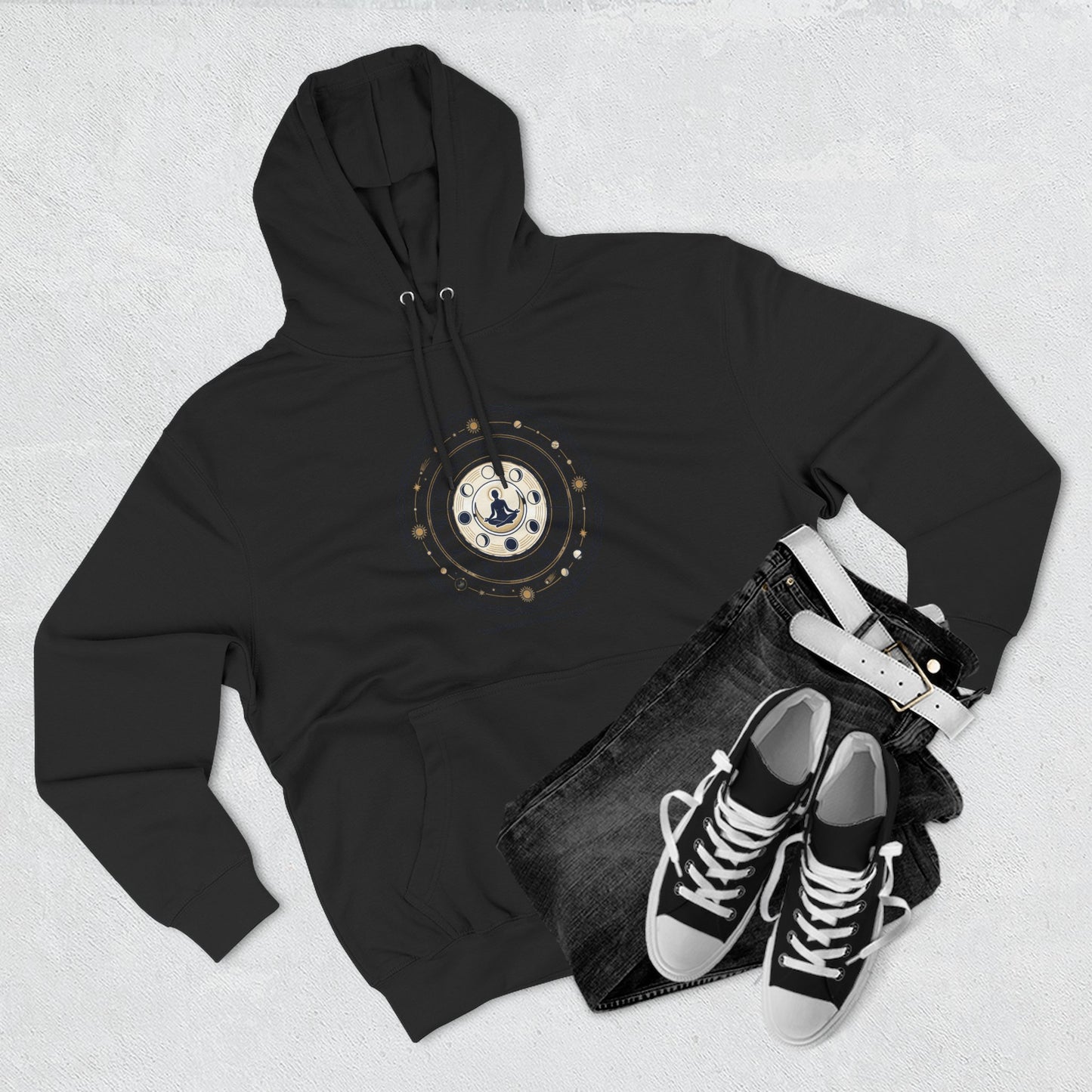 Zodiac Meditation Hoodie – Celestial Birth Chart Mandala Hoodie | Spiritual Astrology Sweatshirt, Unisex Hoodie