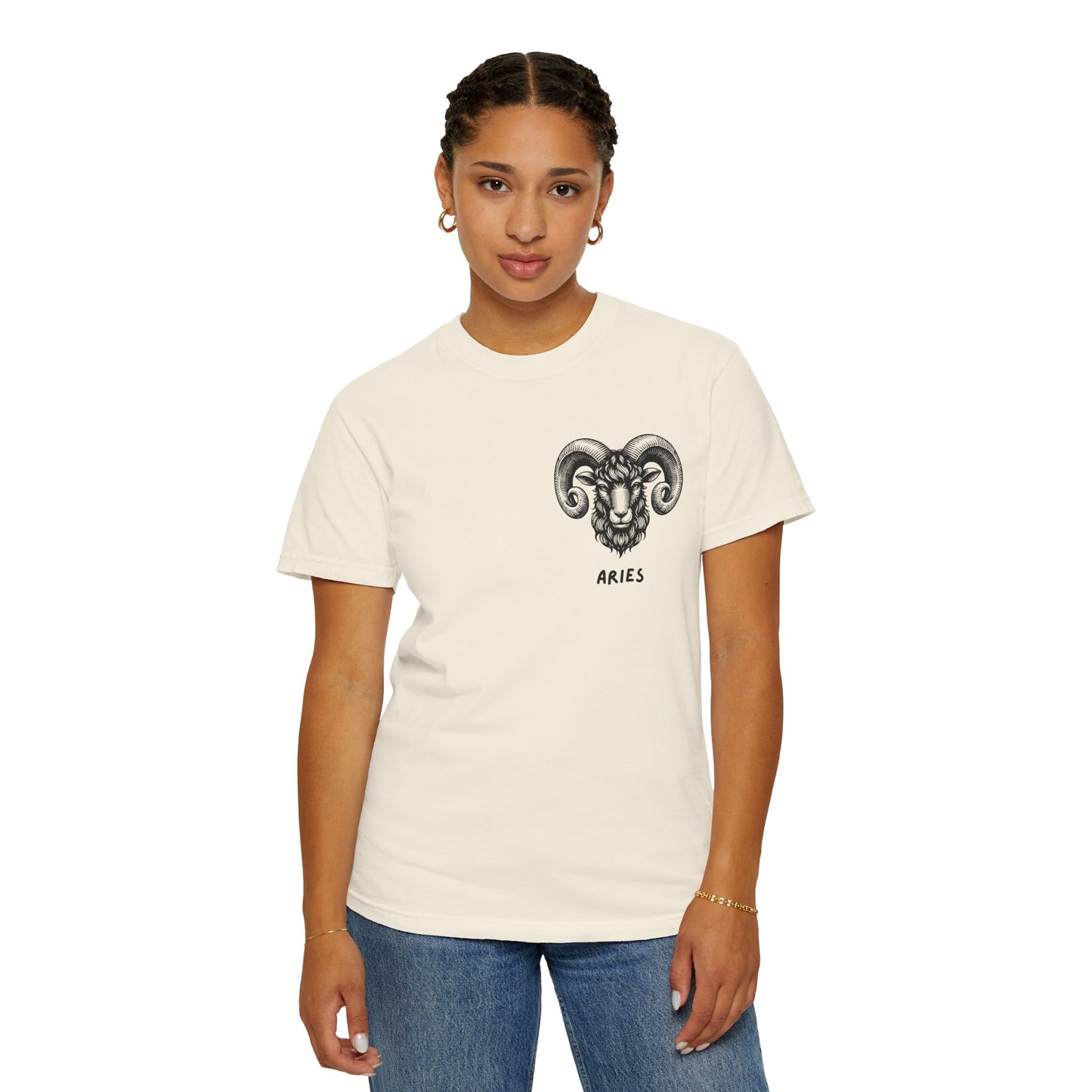 Aries Zodiac T-Shirt – Aries Ram Astrology Graphic Tee | Vintage Star Sign Shirt, Unisex Tee