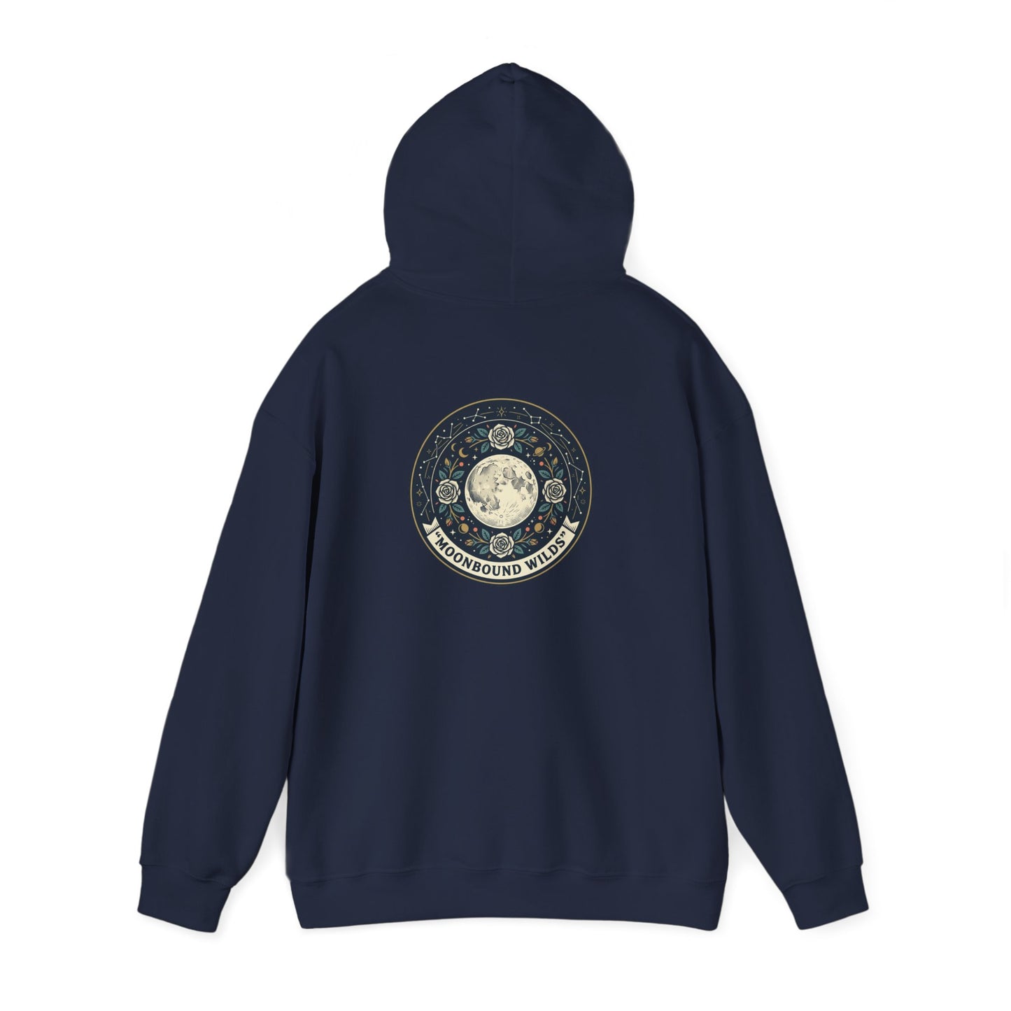 Moonbound Wilds Hoodie – Celestial Wolf Moon Graphic Sweatshirt | Vintage Cosmic Streetwear