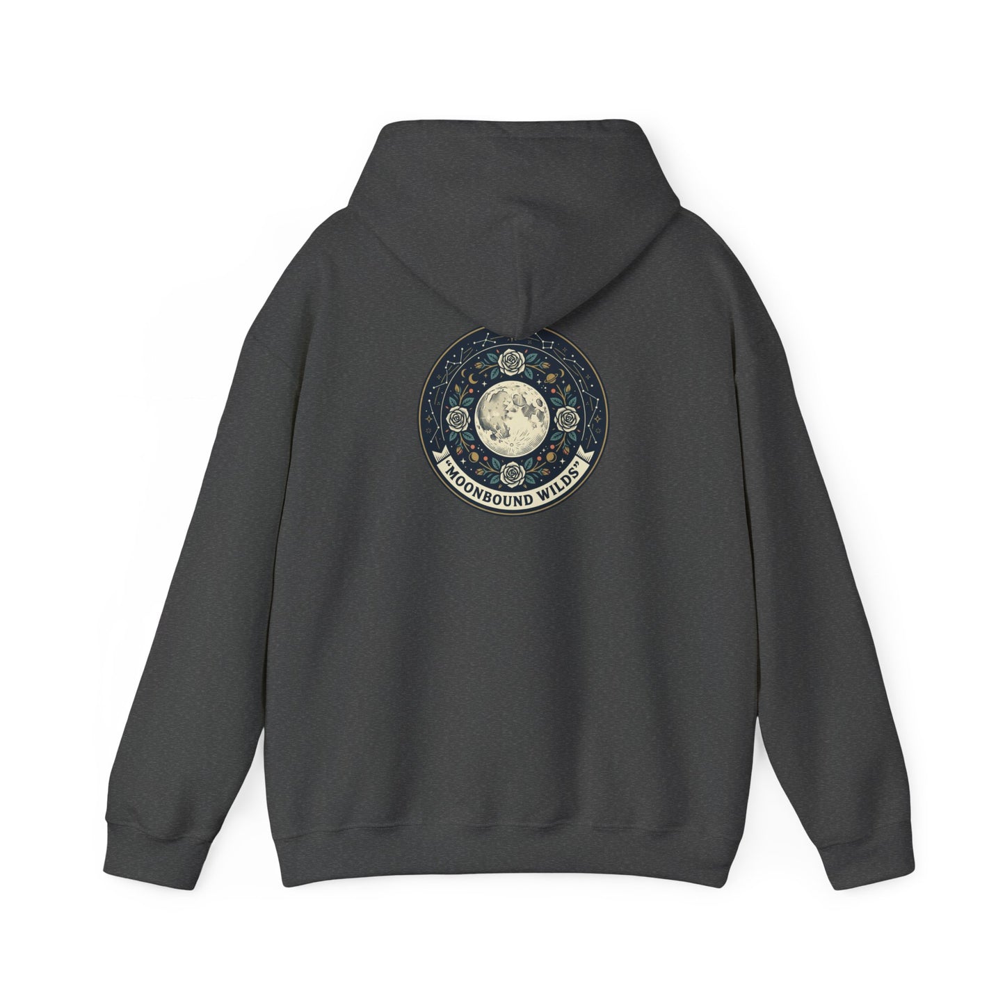 Moonbound Wilds Hoodie – Celestial Wolf Moon Graphic Sweatshirt | Vintage Cosmic Streetwear