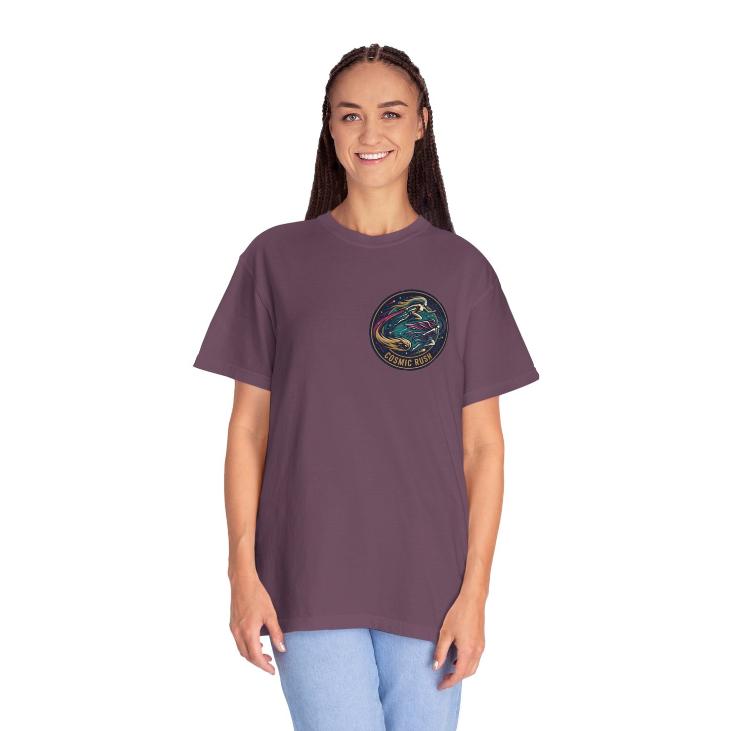 Cosmic Rush Skate T-Shirt – Retro Space Surf Graphic Tee | Vintage Cosmic Wave Shirt, Unisex Casual Tee