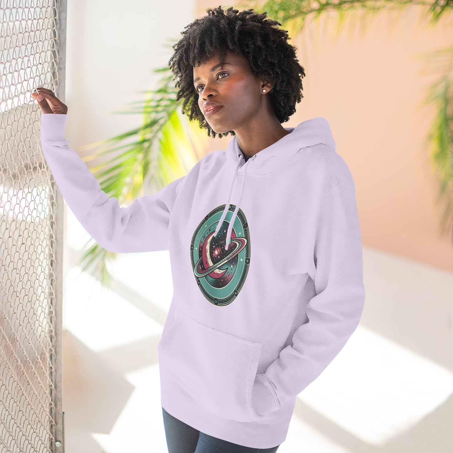 Saturn Planet Hoodie – Retro Space Ring Graphic Hoodie | Minimal Cosmic Aesthetic, Astronomy Hoodie, Unisex Hoodie