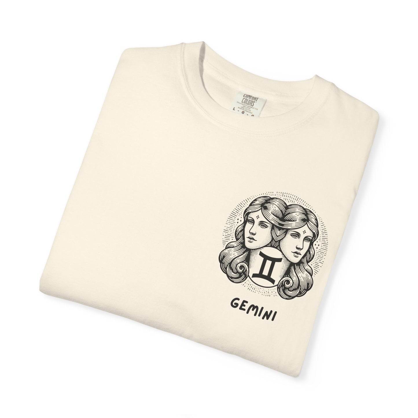 Gemini Zodiac T-Shirt – Twin Faces Astrology Tee | Minimal Celestial Graphic Shirt