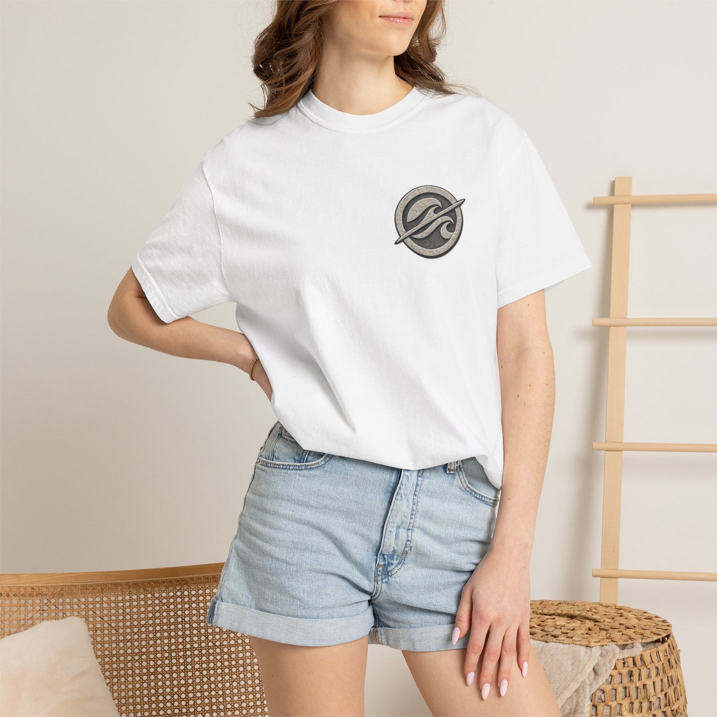 Surf Badge T-Shirt – Retro Wave Logo Tee | Vintage Coastal Streetwear Shirt
