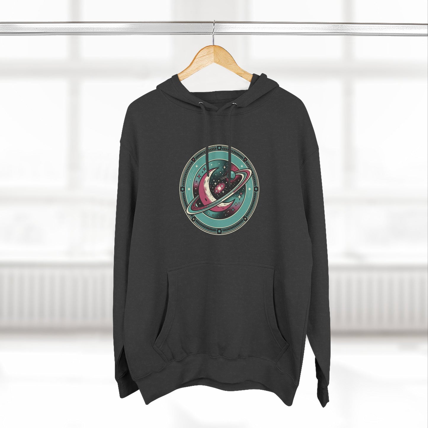 Saturn Planet Hoodie – Retro Space Ring Graphic Hoodie | Minimal Cosmic Aesthetic, Astronomy Hoodie, Unisex Hoodie