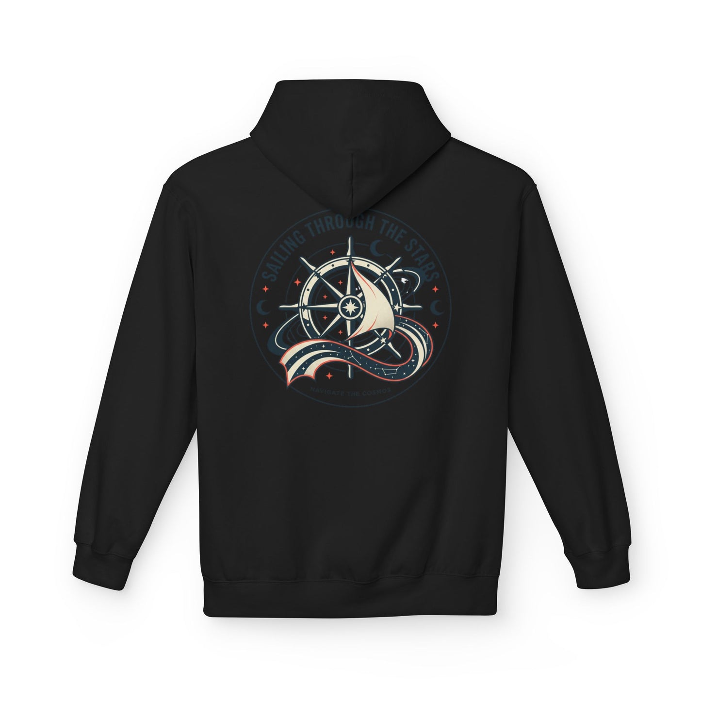 Celestial Nautical Hoodie – Spiritual Ocean Compass & Swirl Design | Astrology, Cosmic Streetwear, Unisex Hoodie