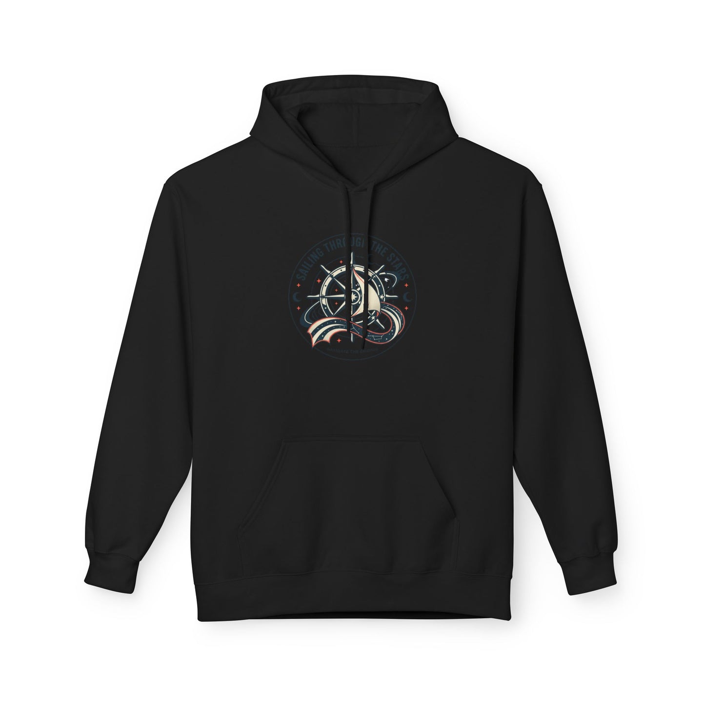 Celestial Nautical Hoodie – Spiritual Ocean Compass & Swirl Design | Astrology, Cosmic Streetwear, Unisex Hoodie