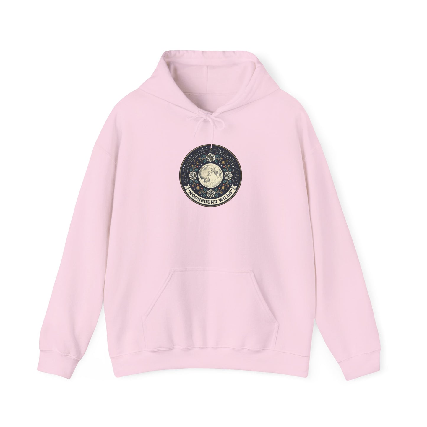 Moonbound Wilds Hoodie – Celestial Wolf Moon Graphic Sweatshirt | Vintage Cosmic Streetwear