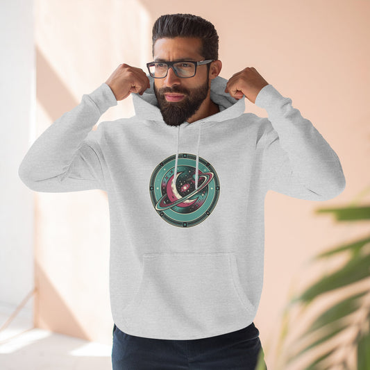 Saturn Planet Hoodie – Retro Space Ring Graphic Hoodie | Minimal Cosmic Aesthetic, Astronomy Hoodie, Unisex Hoodie
