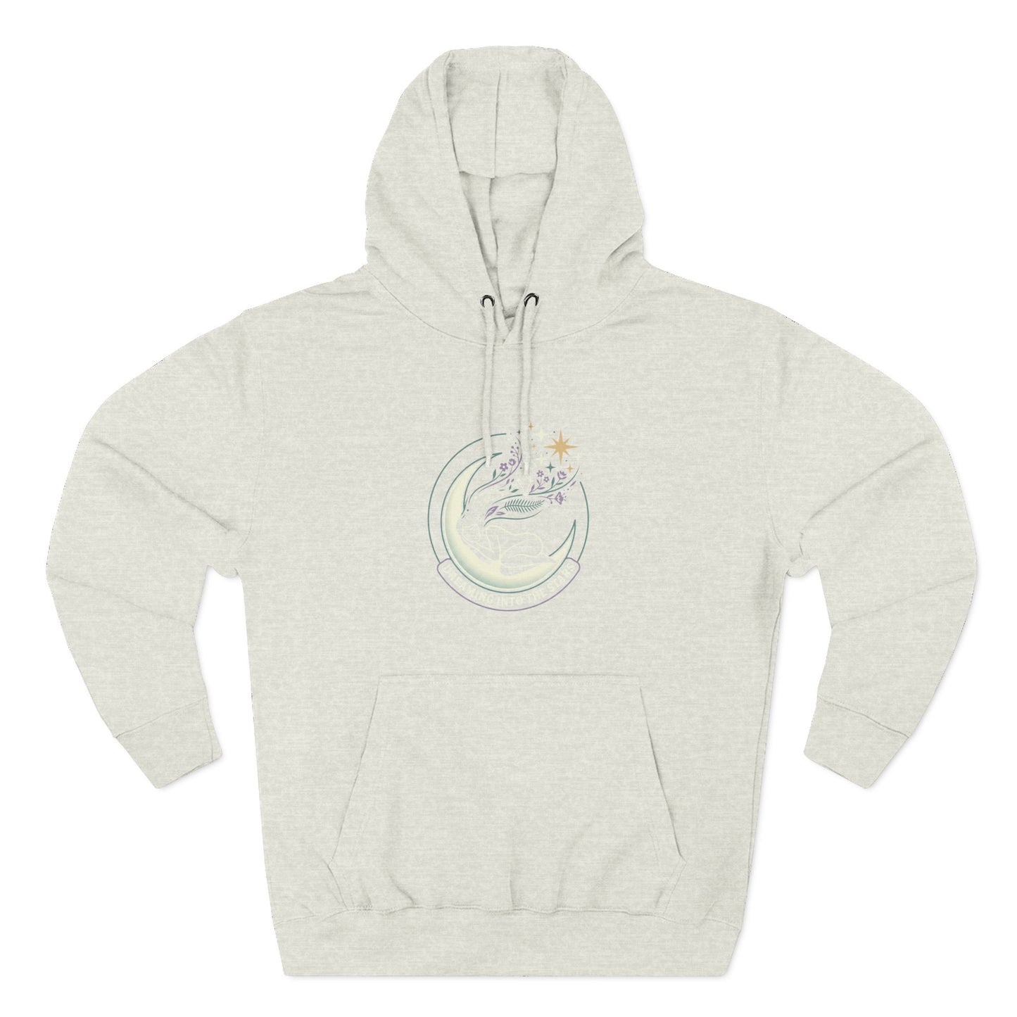 Moonlight Floral Hoodie – Celestial Moon & Botanical Graphic Hoodie | Spiritual Nature Aesthetic, Cosmic Hoodie, Unisex Hoodie