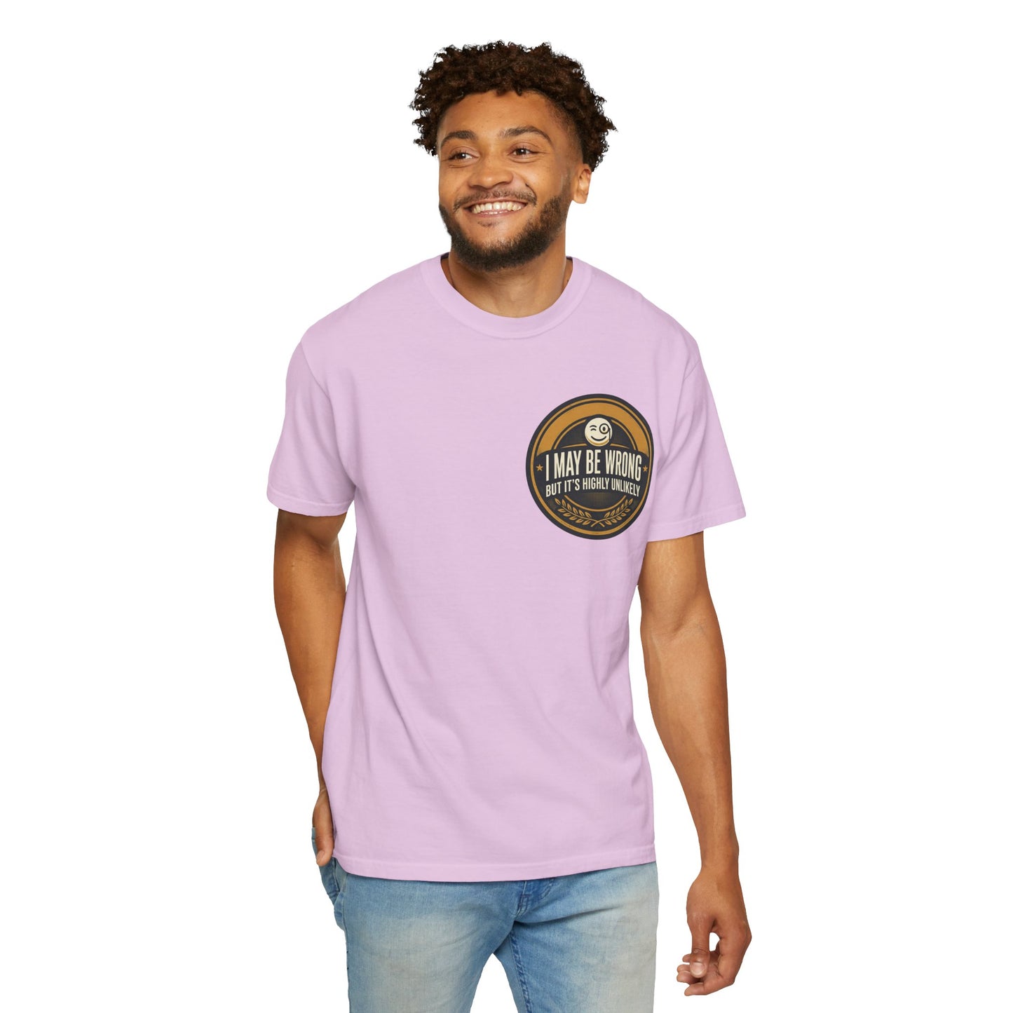 I May Be Wrong Funny T-Shirt – Vintage Badge Graphic Tee | Sarcastic Humor Shirt, Unisex Casual Tee