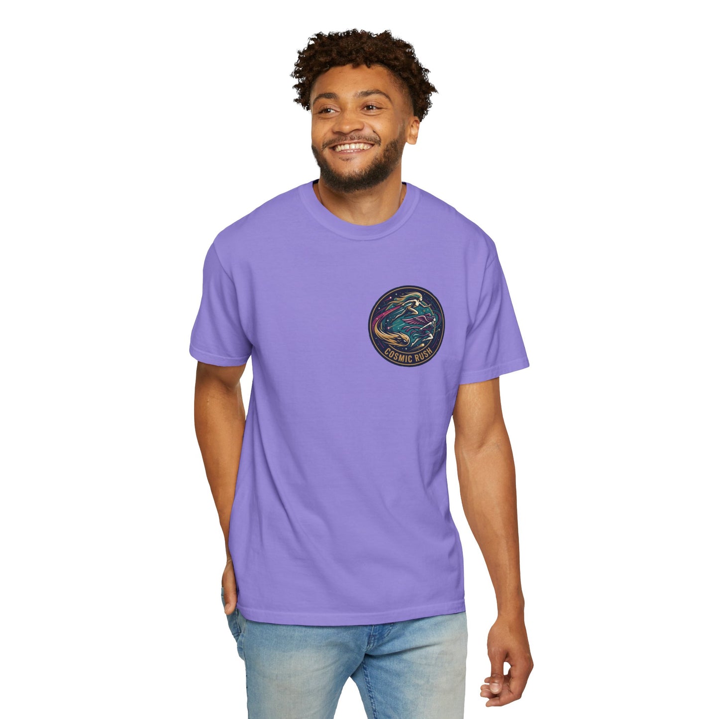 Cosmic Rush Skate T-Shirt – Retro Space Surf Graphic Tee | Vintage Cosmic Wave Shirt, Unisex Casual Tee