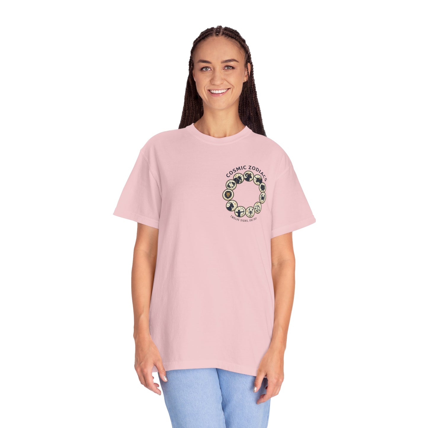 Zodiac Circle T-Shirt – Cosmic Zodiac Astrology Graphic Tee | Celestial Star Sign Shirt, Unisex Tee