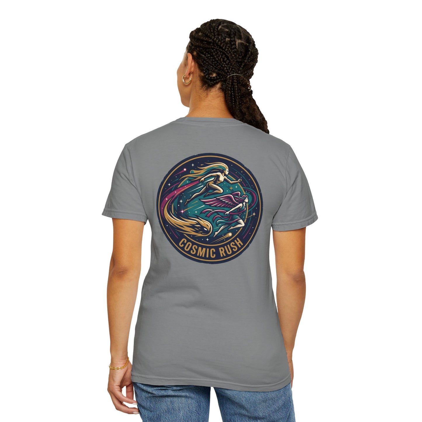 Cosmic Rush Skate T-Shirt – Retro Space Surf Graphic Tee | Vintage Cosmic Wave Shirt, Unisex Casual Tee