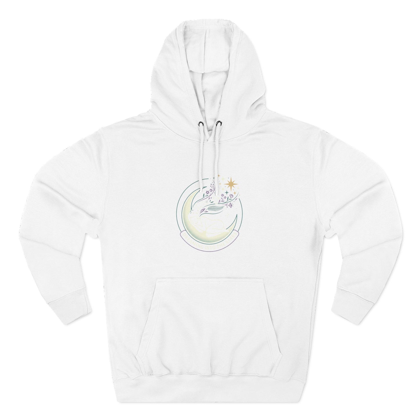 Moonlight Floral Hoodie – Celestial Moon & Botanical Graphic Hoodie | Spiritual Nature Aesthetic, Cosmic Hoodie, Unisex Hoodie