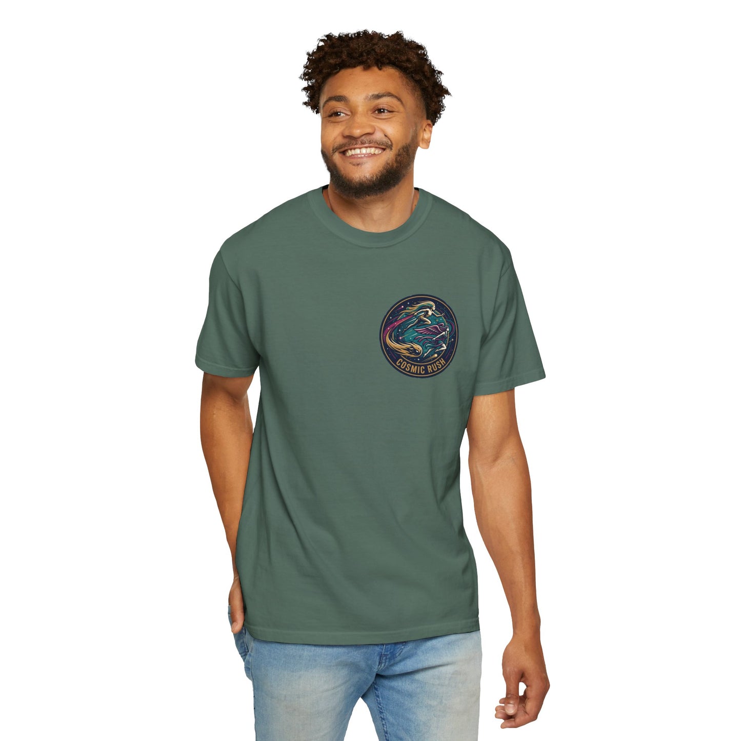 Cosmic Rush Skate T-Shirt – Retro Space Surf Graphic Tee | Vintage Cosmic Wave Shirt, Unisex Casual Tee