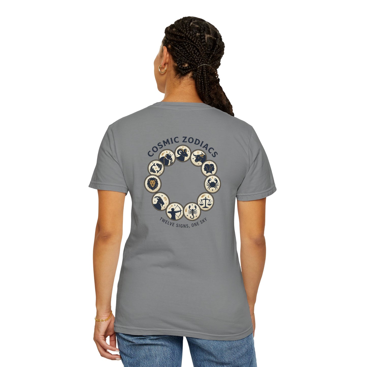Zodiac Circle T-Shirt – Cosmic Zodiac Astrology Graphic Tee | Celestial Star Sign Shirt, Unisex Tee