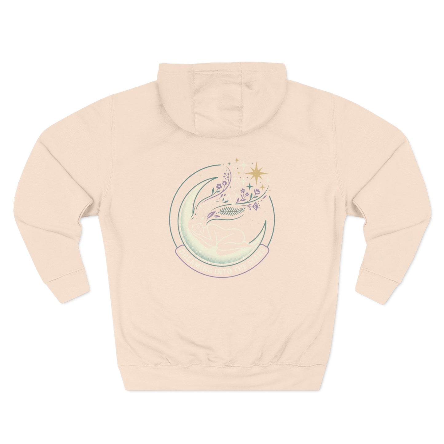 Moonlight Floral Hoodie – Celestial Moon & Botanical Graphic Hoodie | Spiritual Nature Aesthetic, Cosmic Hoodie, Unisex Hoodie