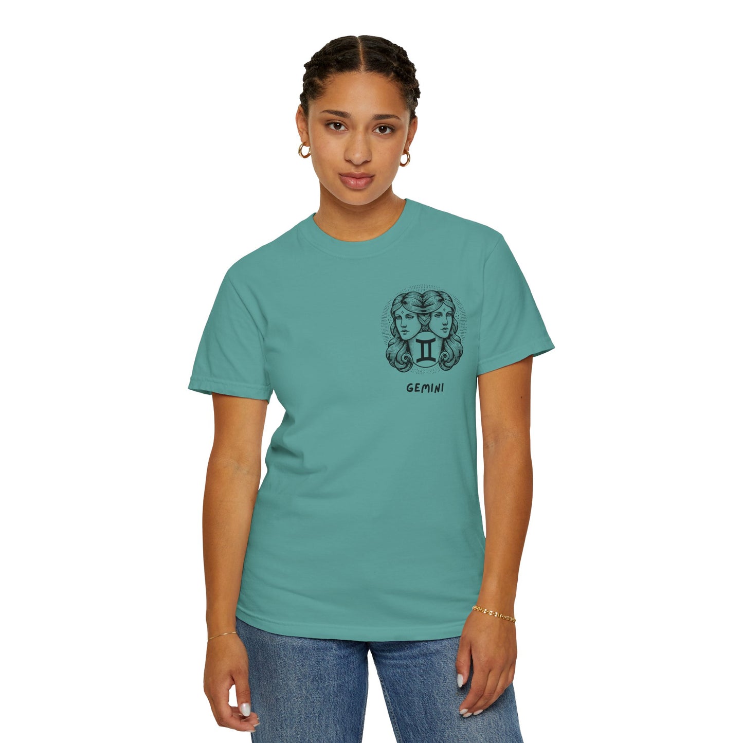 Gemini Zodiac T-Shirt – Twin Faces Astrology Tee | Minimal Celestial Graphic Shirt