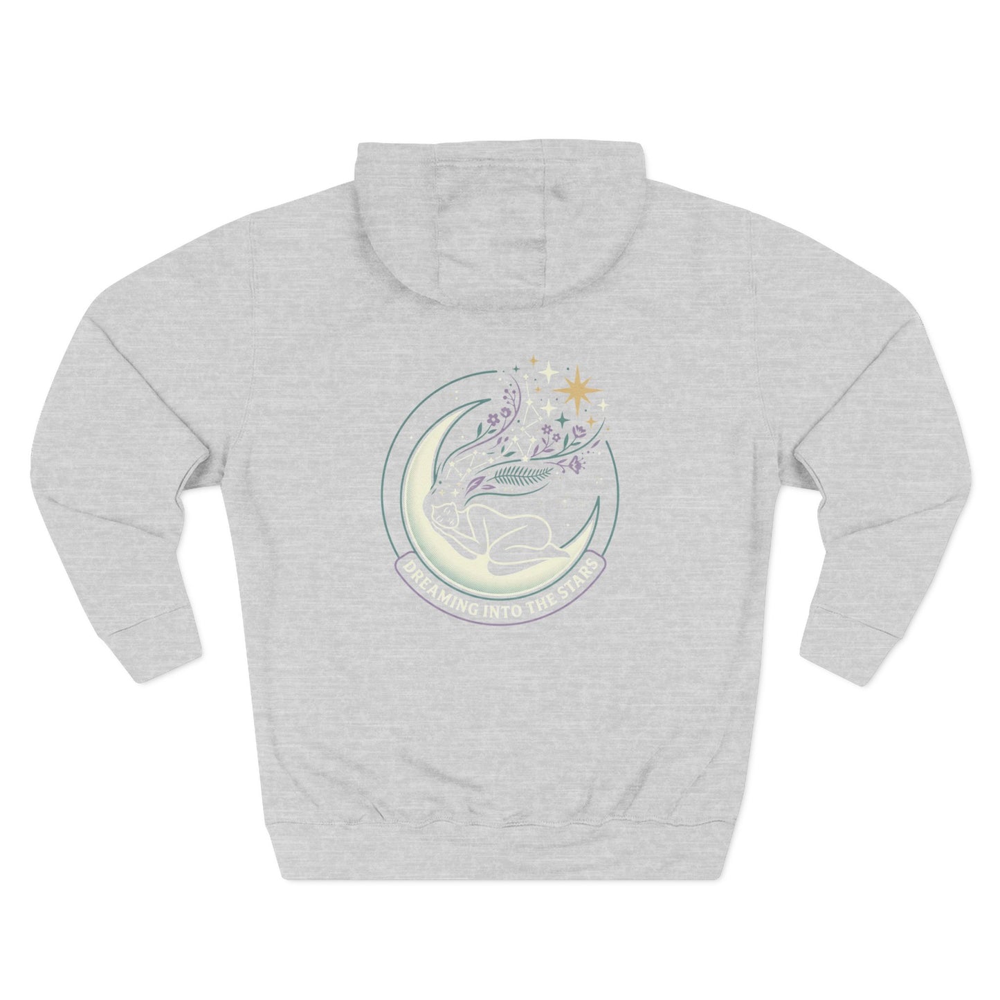 Moonlight Floral Hoodie – Celestial Moon & Botanical Graphic Hoodie | Spiritual Nature Aesthetic, Cosmic Hoodie, Unisex Hoodie