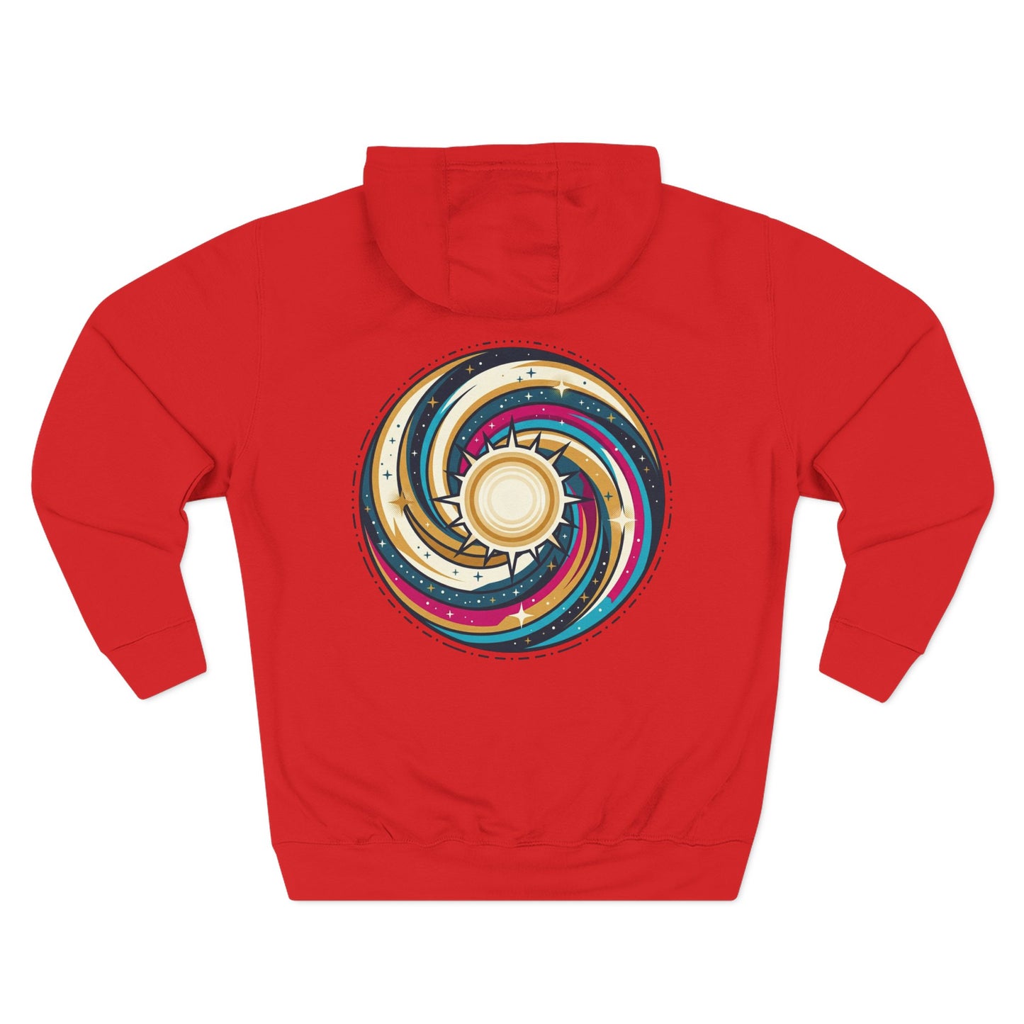 Swirl Sun Hoodie – Cosmic Spiral Sun Graphic Hoodie | Psychedelic Space Aesthetic, Celestial Streetwear, Unisex Hoodie