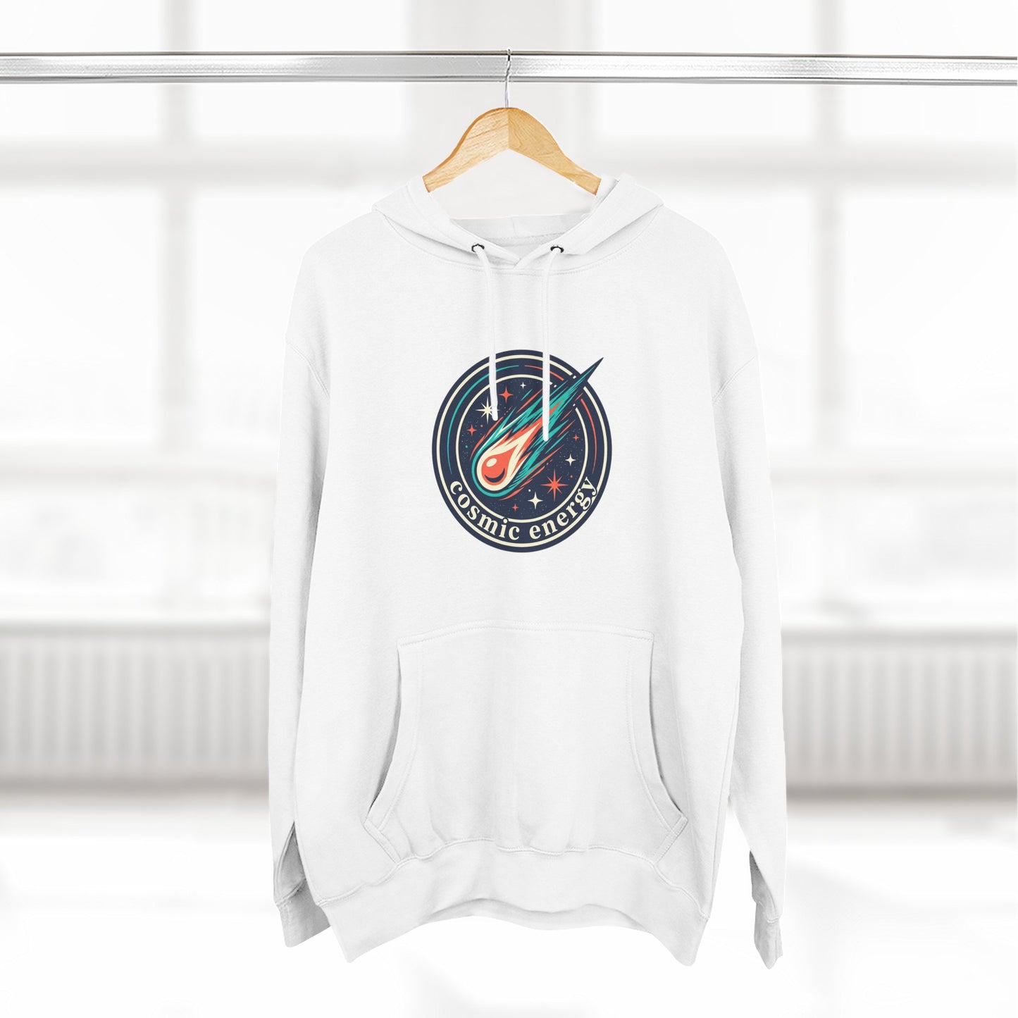 Cosmic Energy Hoodie – Meteor & Shooting Star Graphic Hoodie | Space Aesthetic, Celestial Streetwear, Unisex Hoodie