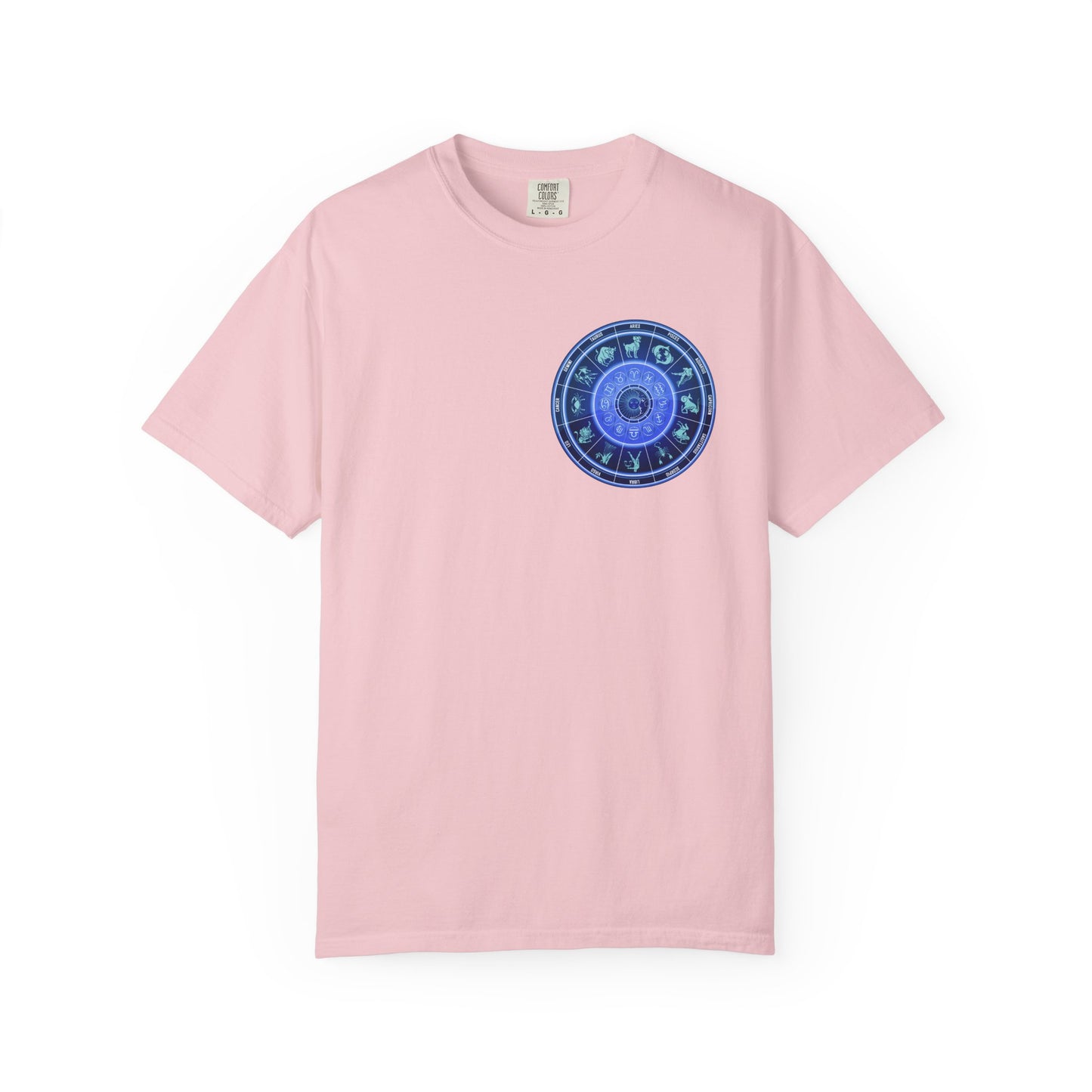 Zodiac Wheel T-Shirt – Blue Astrology Sign Graphic Tee | Celestial Mandala Star Sign Shirt
