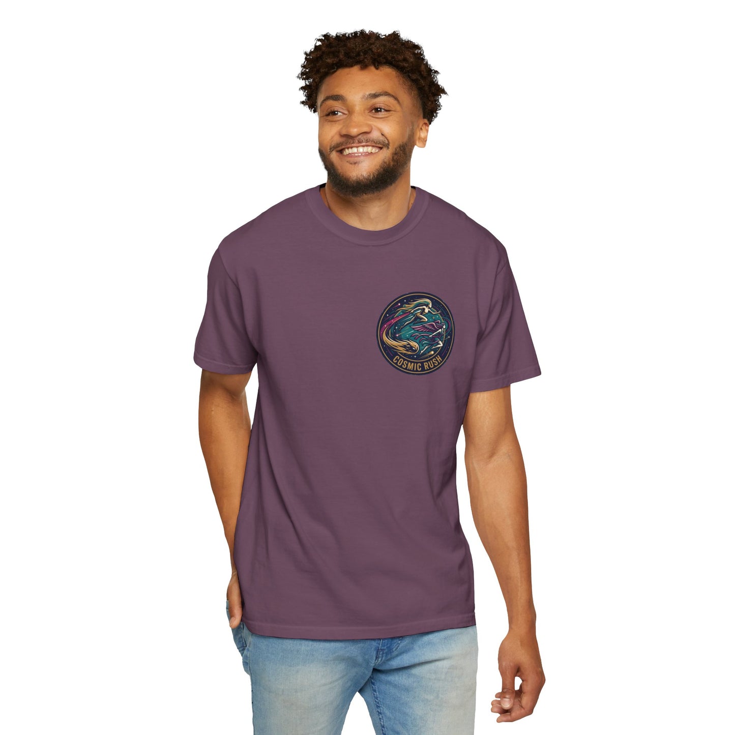 Cosmic Rush Skate T-Shirt – Retro Space Surf Graphic Tee | Vintage Cosmic Wave Shirt, Unisex Casual Tee