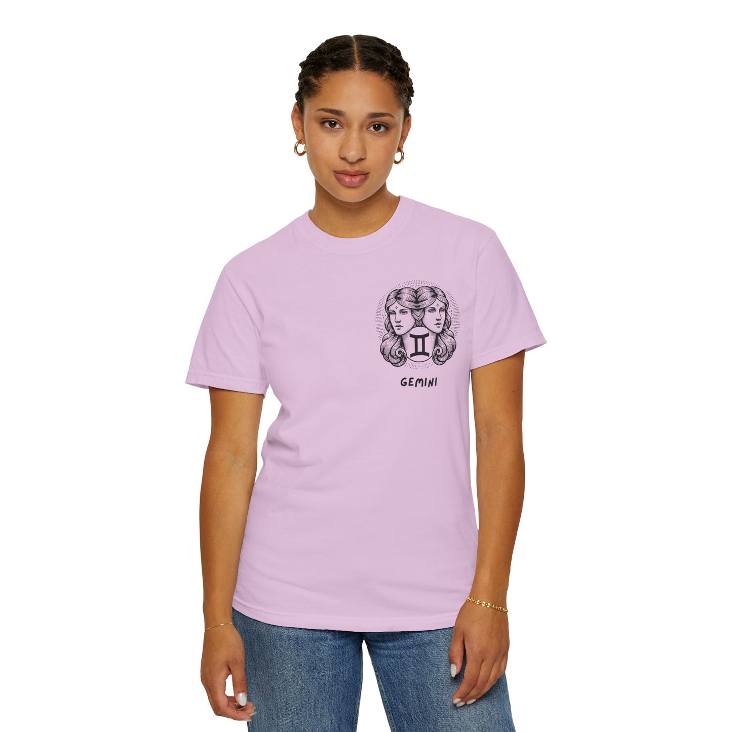 Gemini Zodiac T-Shirt – Twin Faces Astrology Tee | Minimal Celestial Graphic Shirt